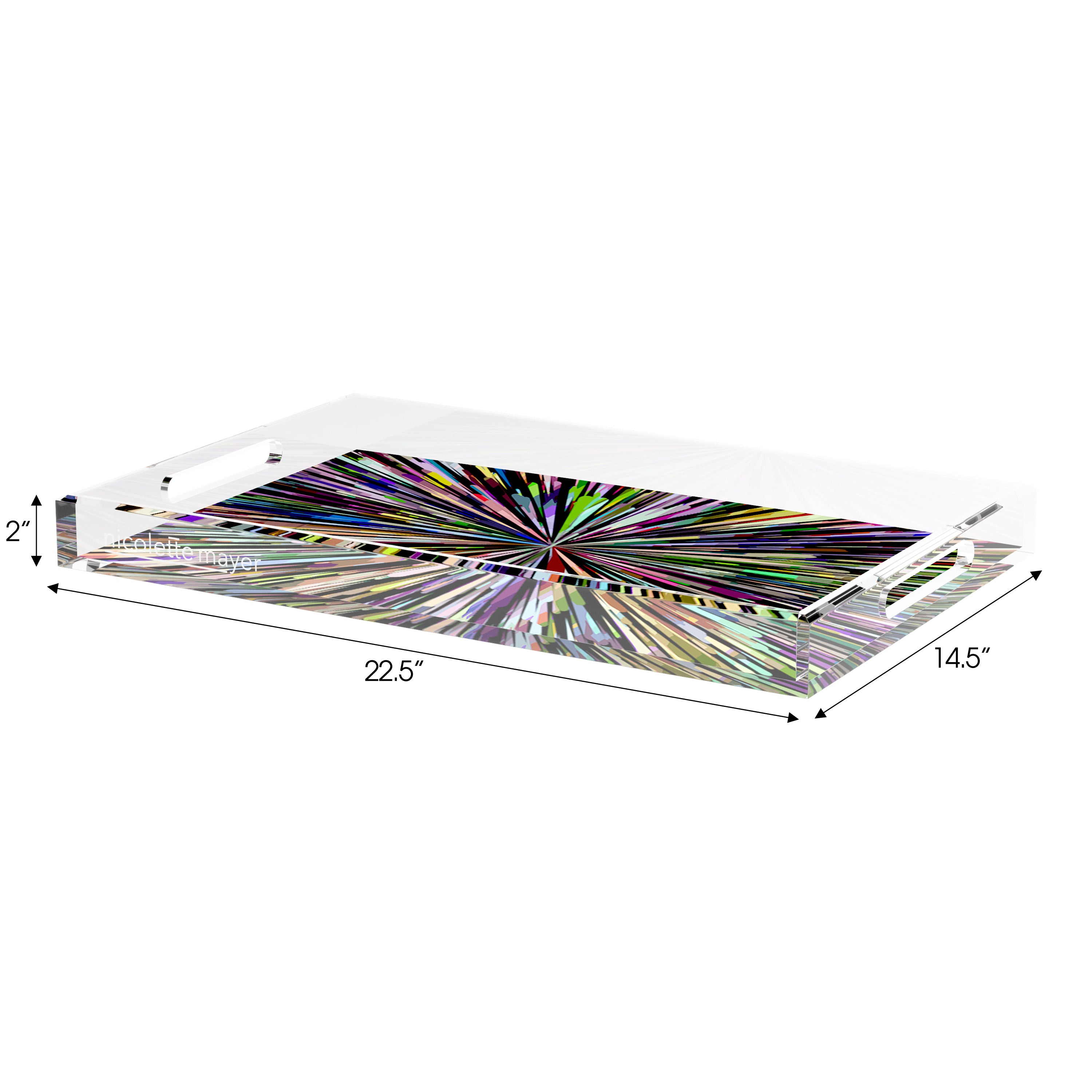 Fireworks Black 22.5X14.5 Acrylic Tray - nicolettemayer.com