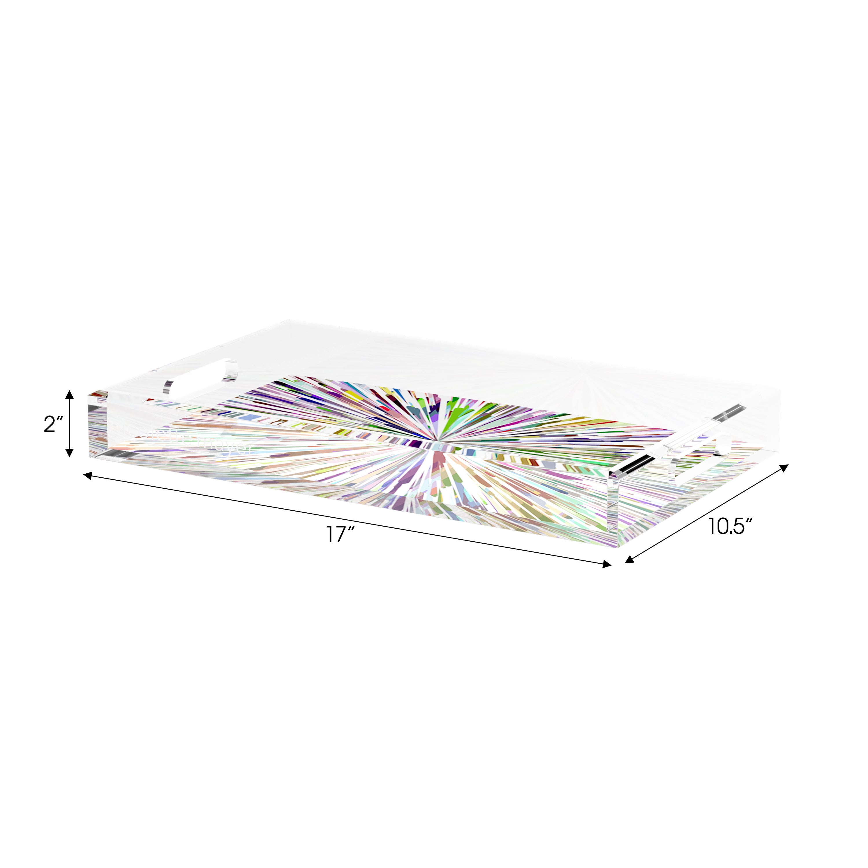 Fireworks White 17X10.5 Acrylic Tray - nicolettemayer.com