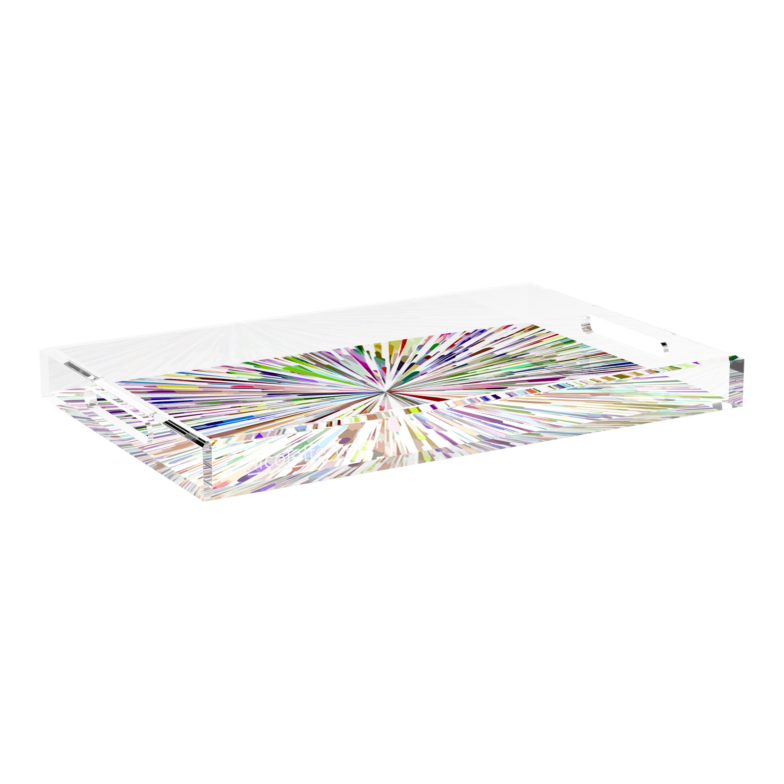 Fireworks White 22.5X14.5 Acrylic Tray - nicolettemayer.com