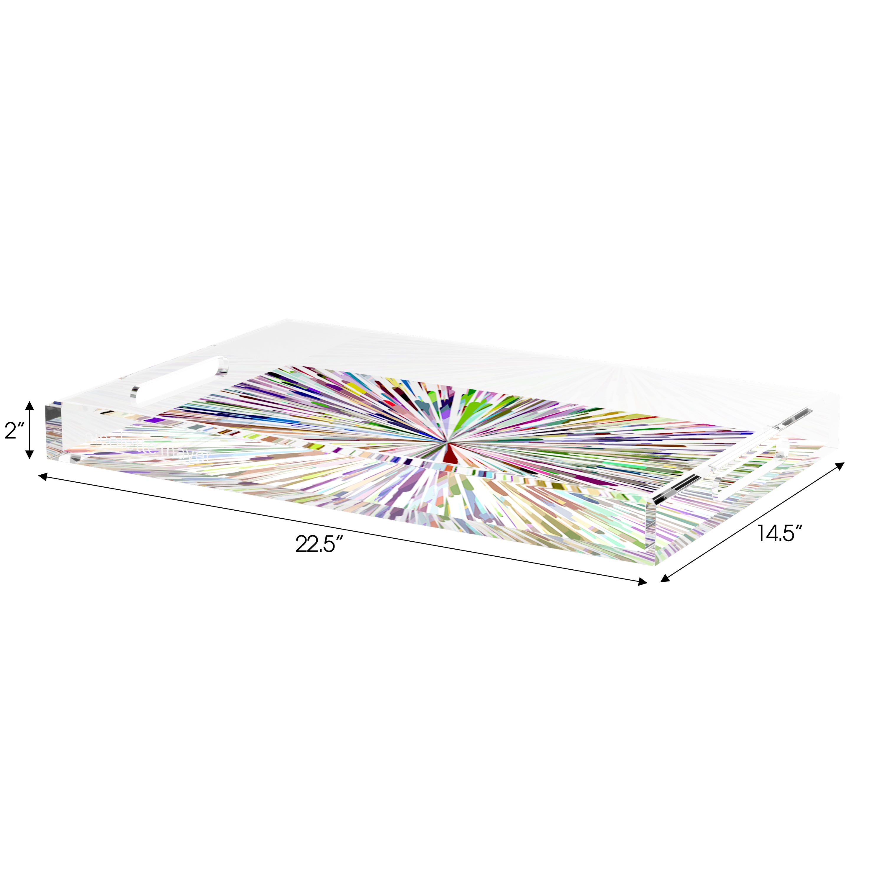 Fireworks White 22.5X14.5 Acrylic Tray - nicolettemayer.com