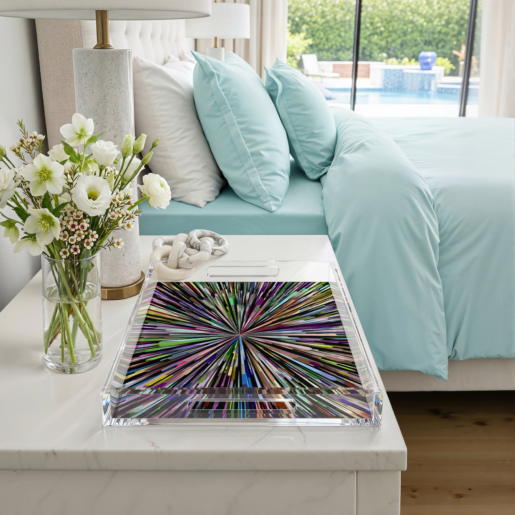 Fireworks Black 22.5X14.5 Acrylic Tray - nicolettemayer.com