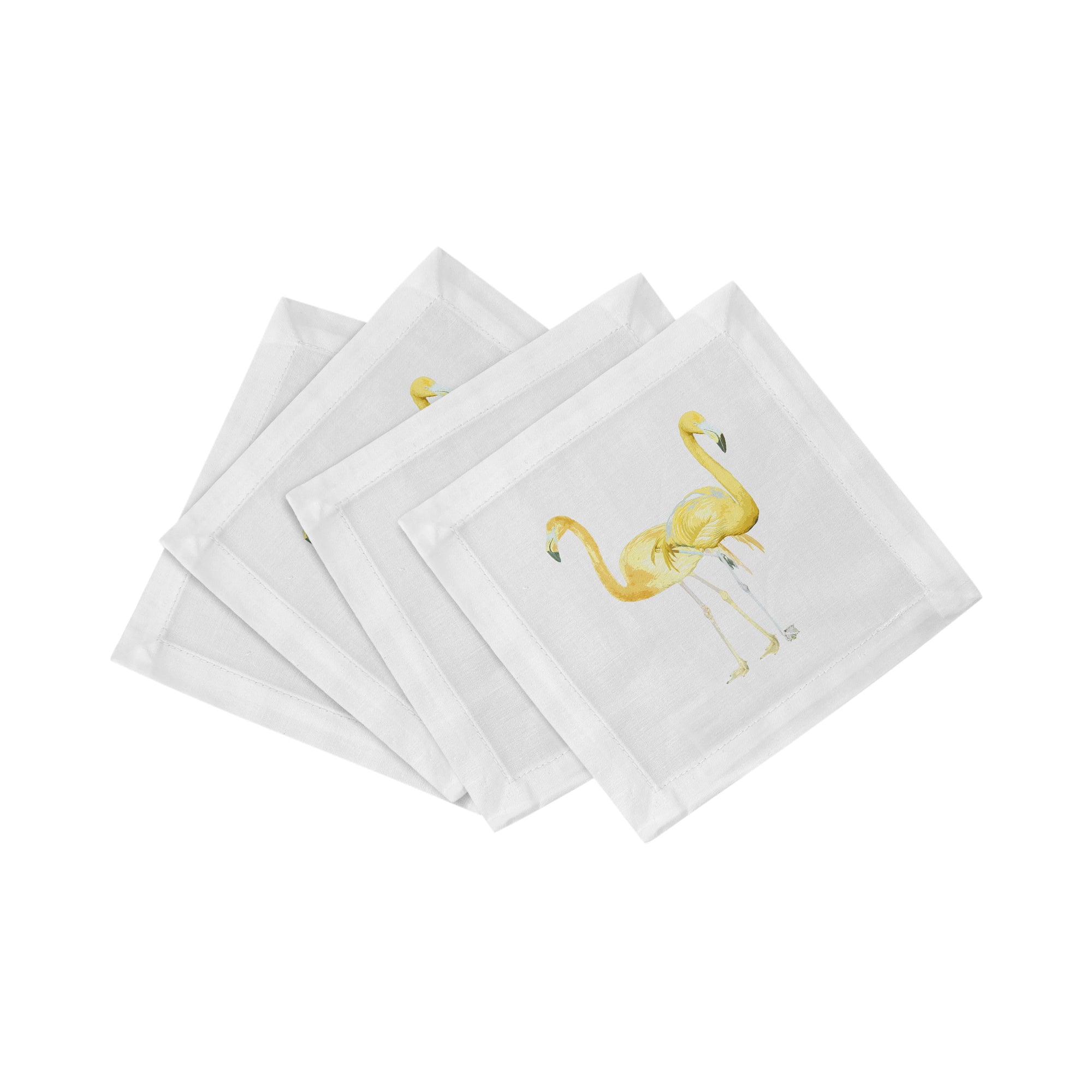 Flamingos In The Mirror Golden 6" Cocktail Napkins- nicolettemayer.com