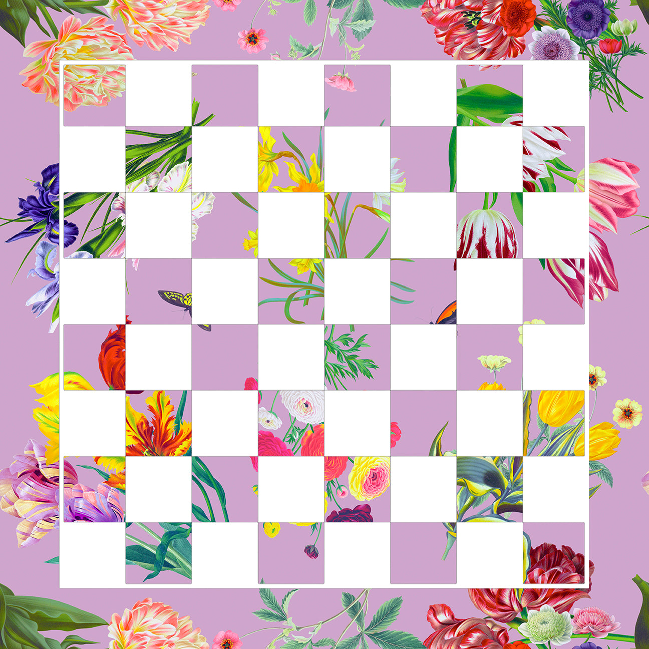 Flora Fauna Orchid Acrylic Chess