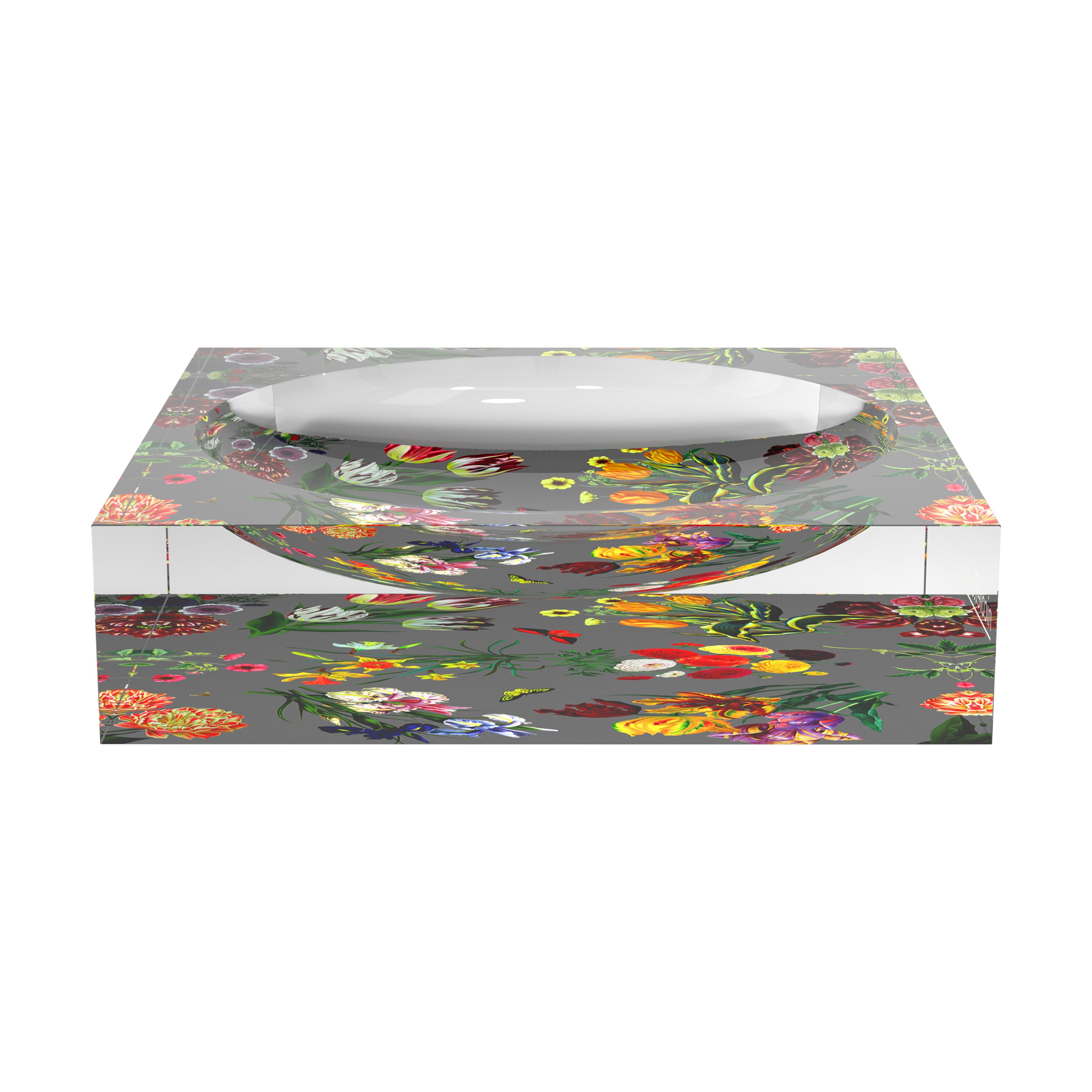 Flora Fauna Gray Acrylic Candy Catchall Dish