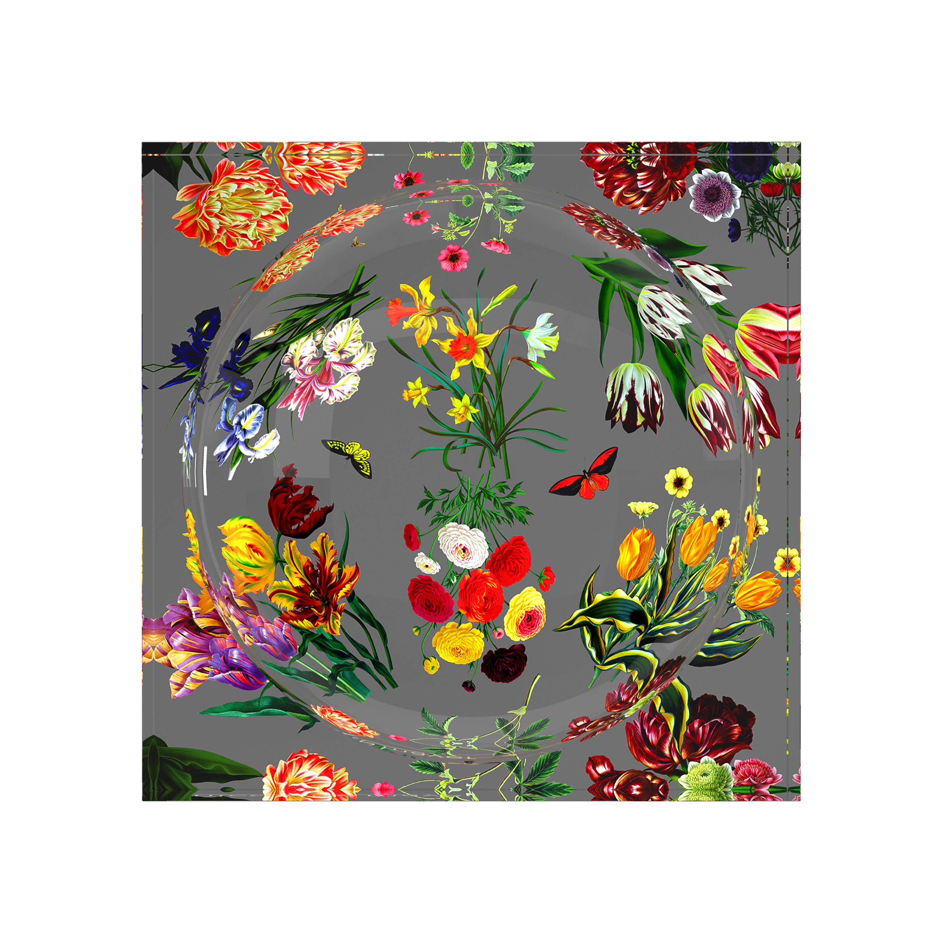 Flora Fauna Gray Acrylic Candy Catchall Dish