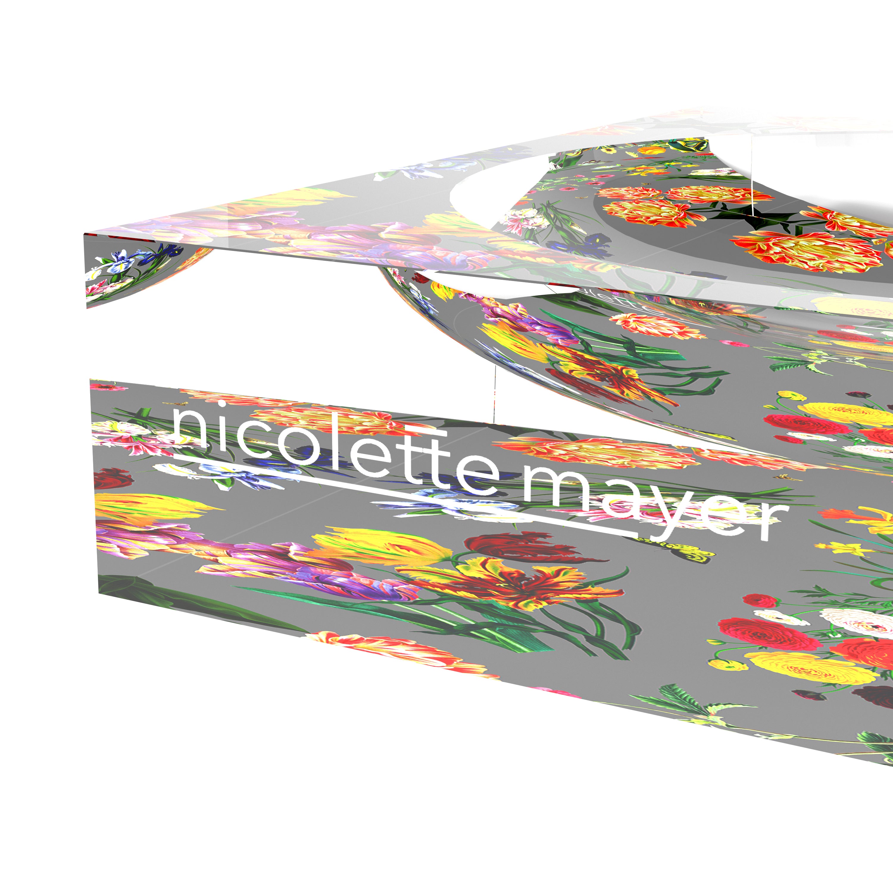 Flora Fauna Gray Acrylic Candy Catchall Dish