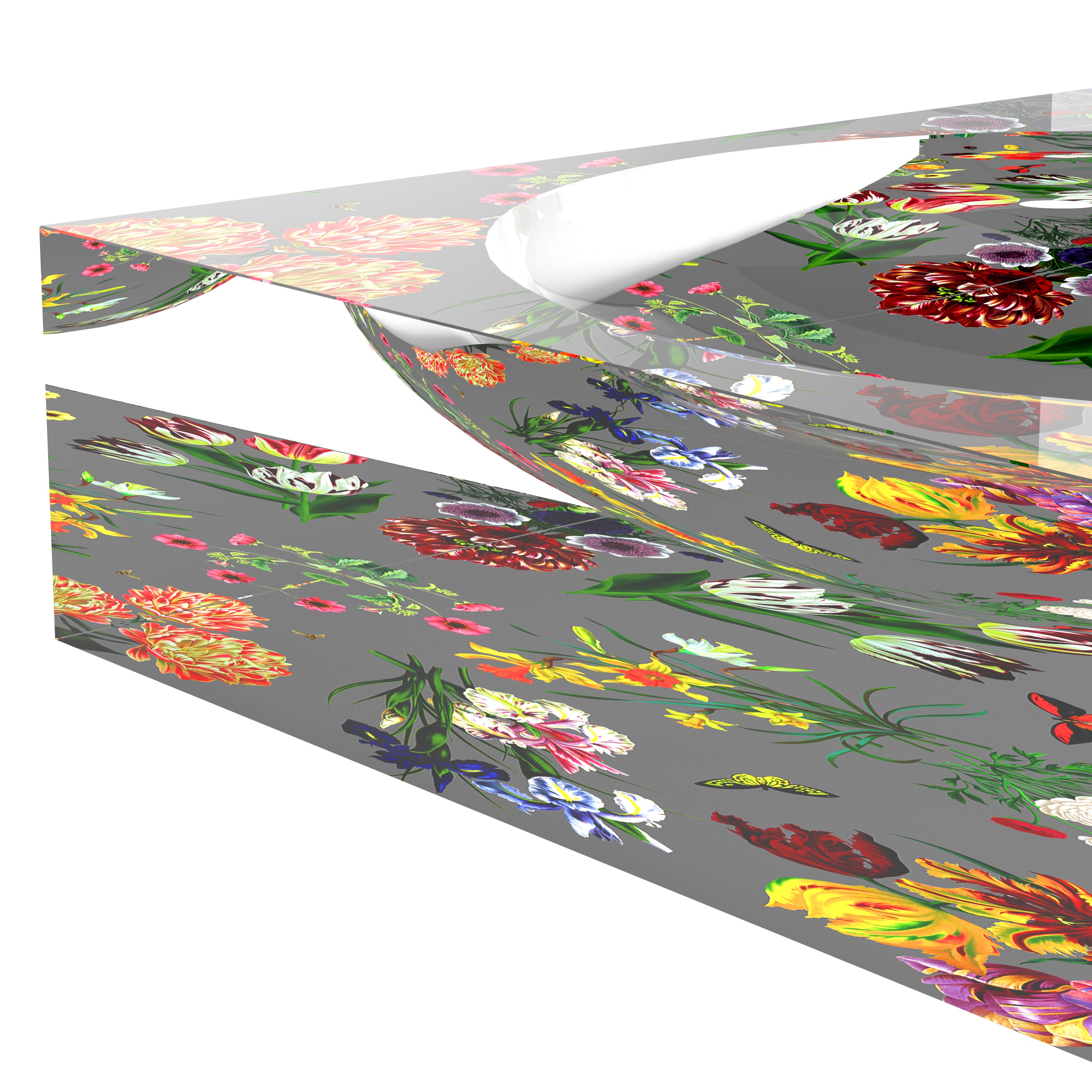 Flora Fauna Gray Acrylic Candy Catchall Dish