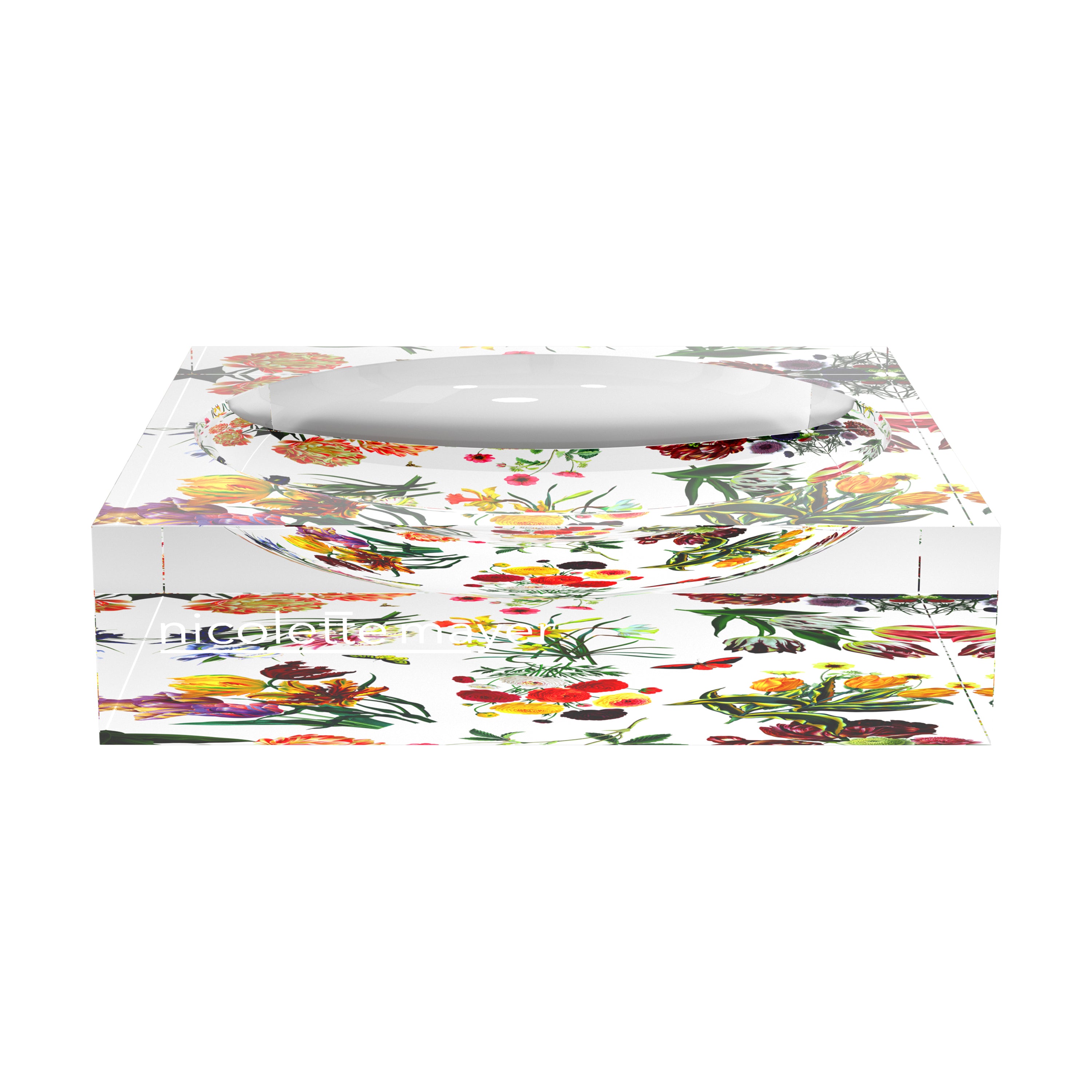 Flora Fauna White Acrylic Candy Catchall Dish - nicolettemayer.com