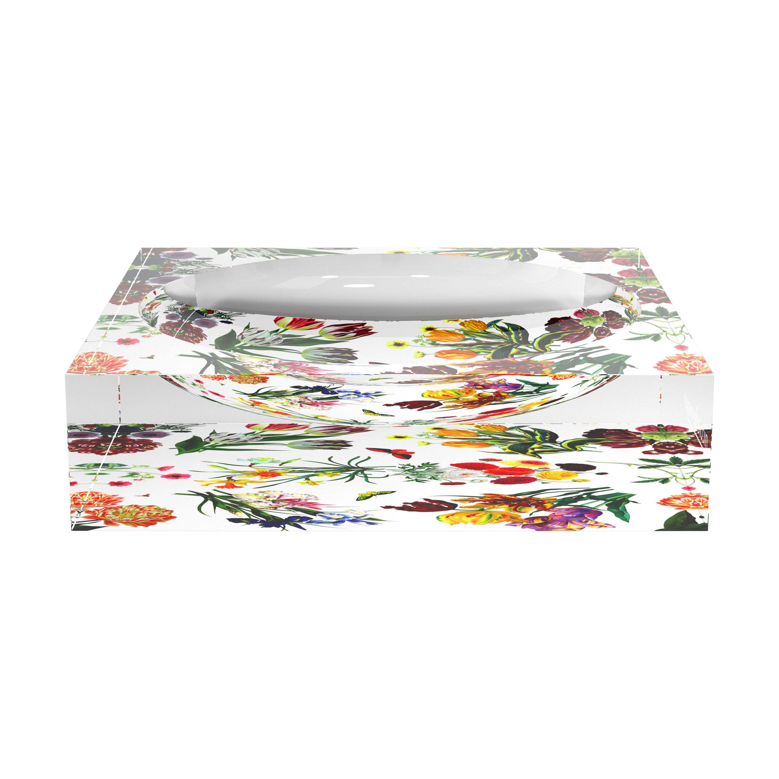 Flora Fauna White Acrylic Candy Catchall Dish - nicolettemayer.com