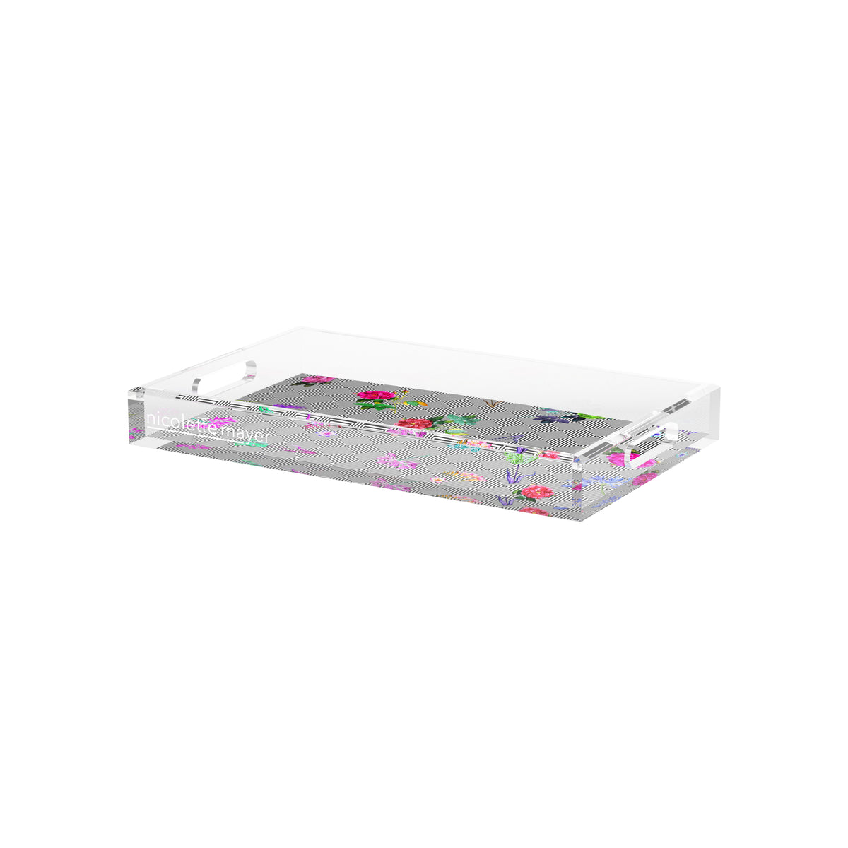 Florals at Their Feet Acrylic Decorative Tray, 12.5 x 7.75 in. by Nicolette Mayer