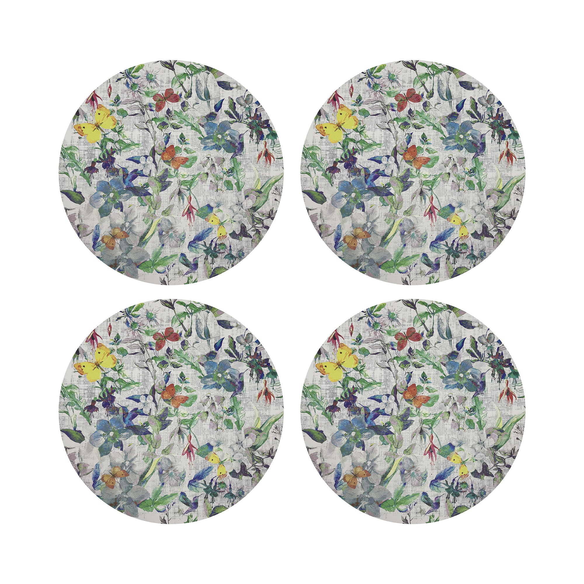 Garden Fantasia 16" Round Pebble Placemat, Set Of 4 - nicolettemayer.com