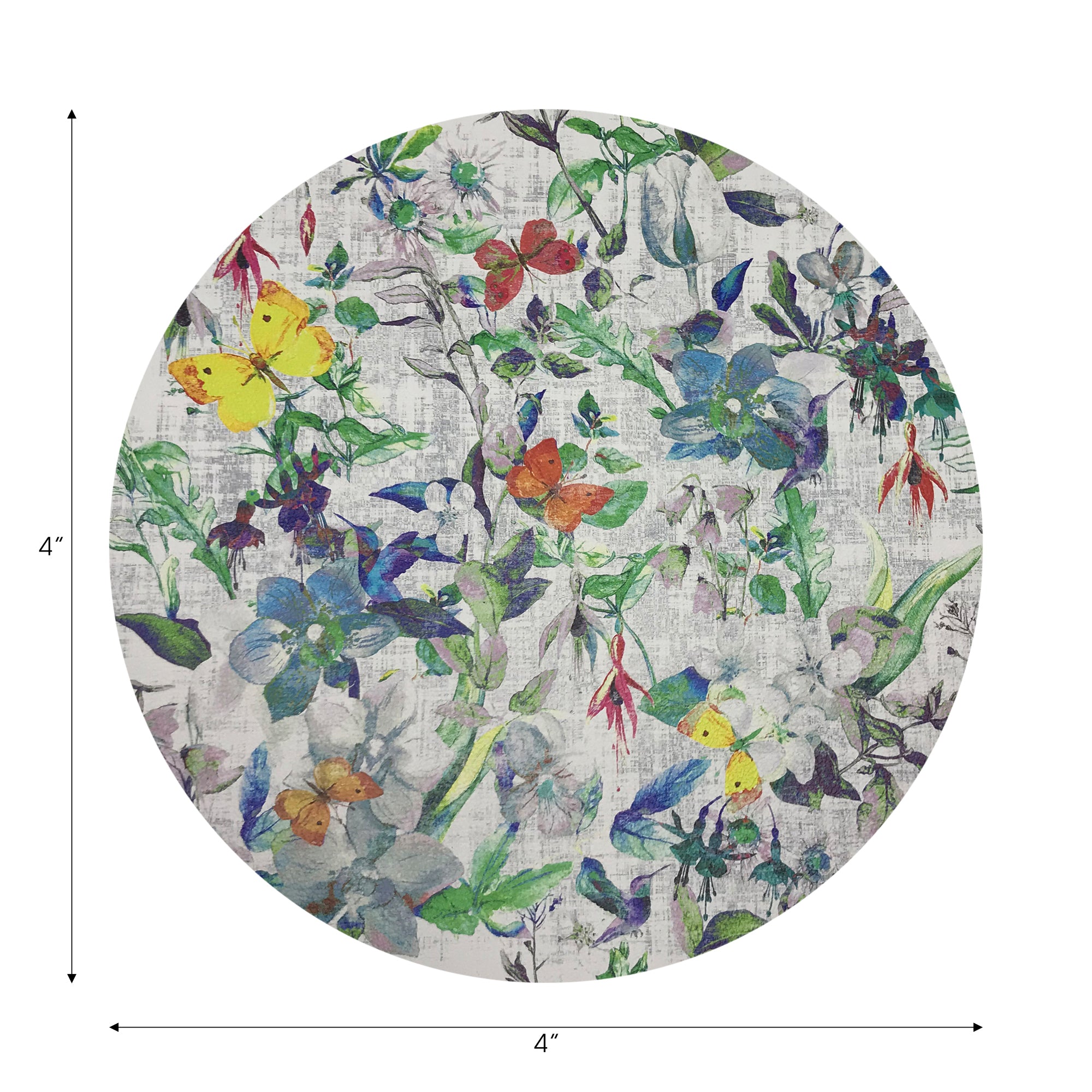 Garden Fantasia Vegan Leather Round Coasters