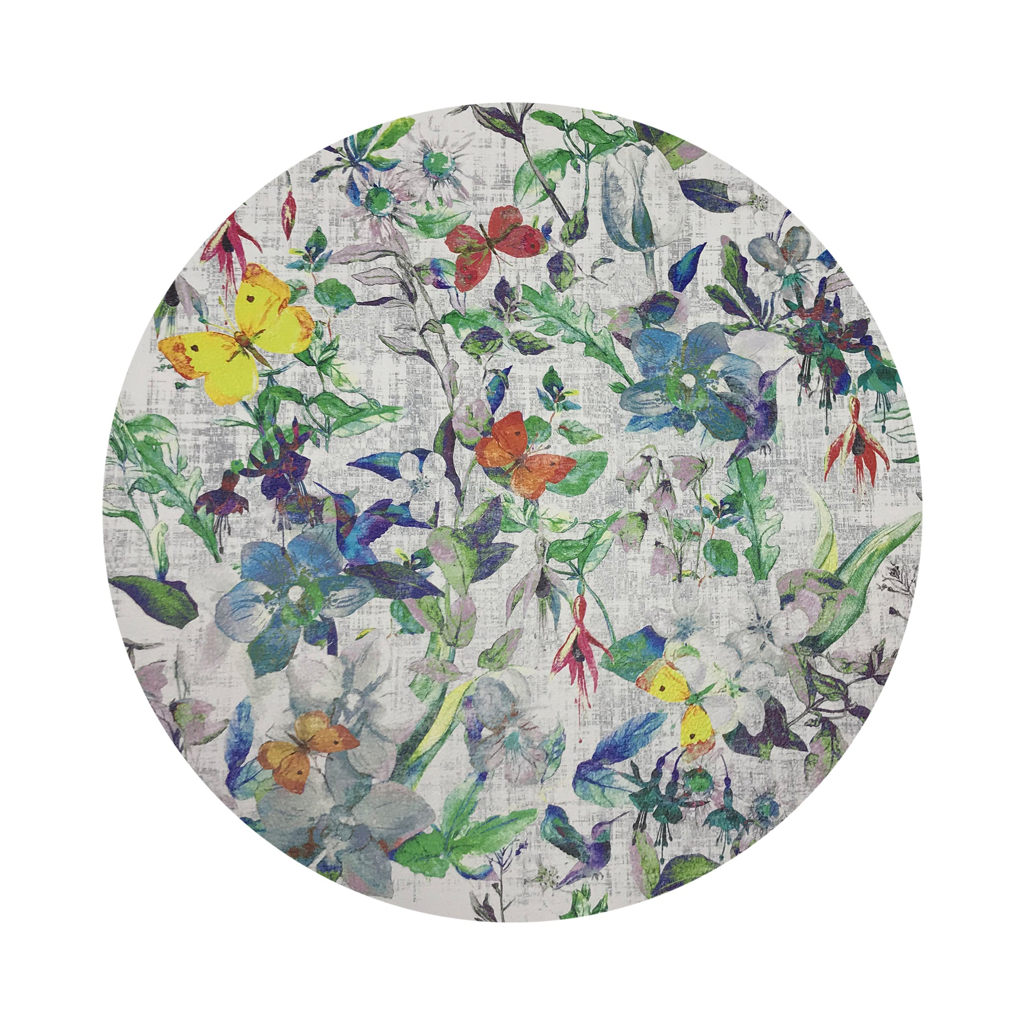 Garden Fantasia Vegan Leather Round Coasters