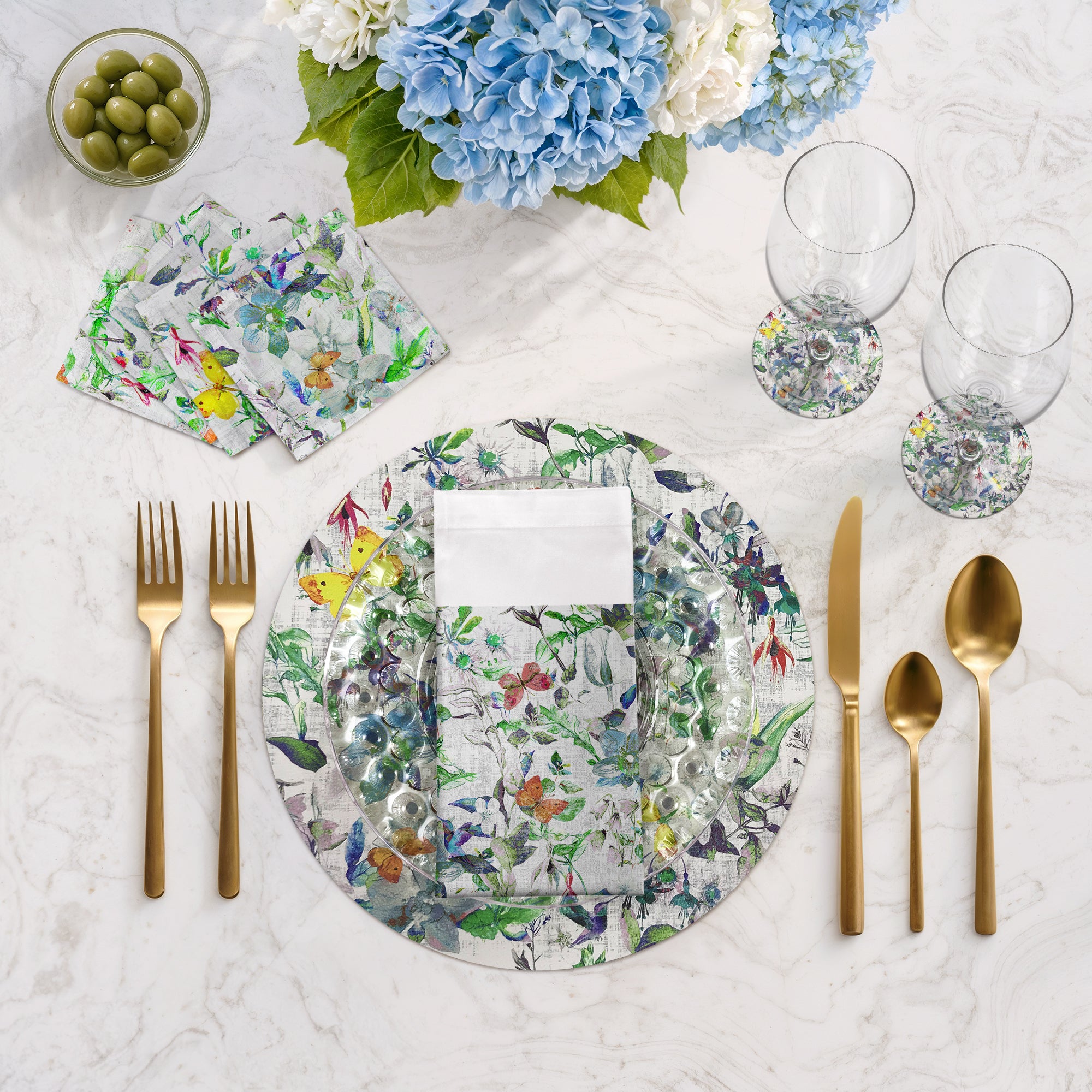 Garden Fantasia Cotton Sateen Cocktail Napkins