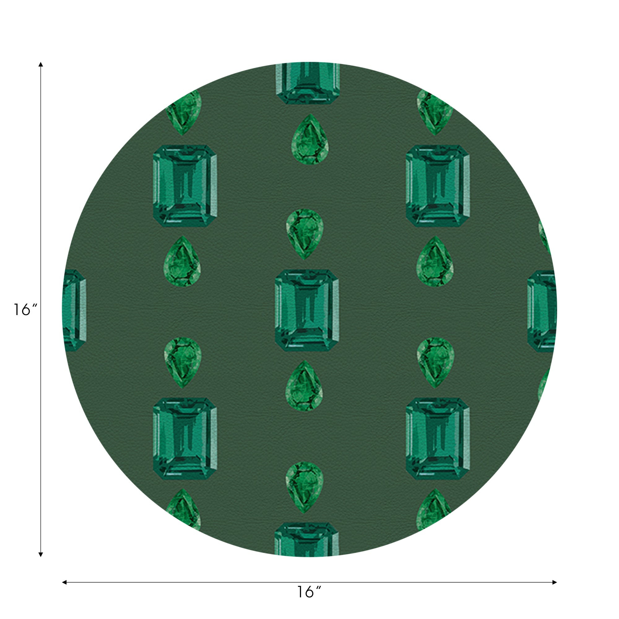 Gem Emeralds Evergreen 40,6 cm rundes Kieselstein-Tischset, 4er-Set