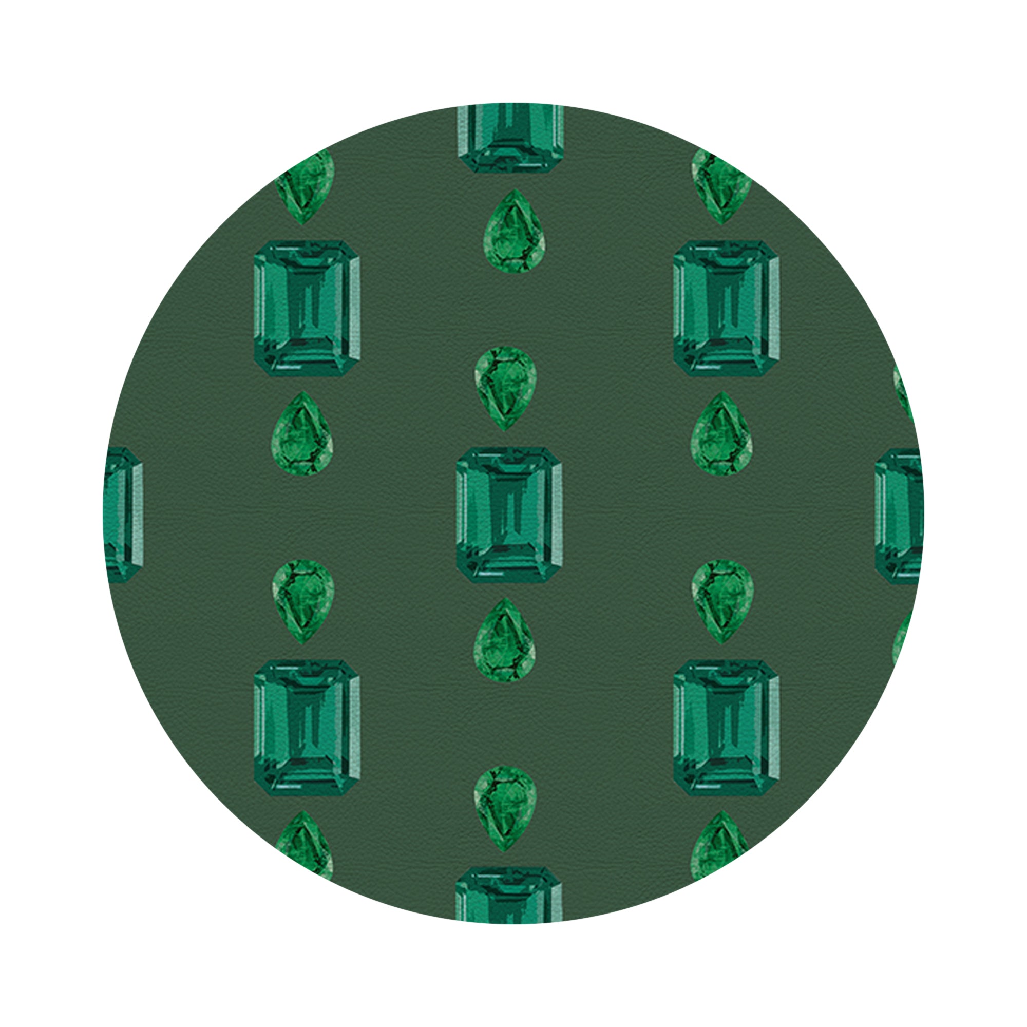 Gem Emeralds Evergreen 16" Round Pebble Placemats, Set of 4 - nicolettemayer.com