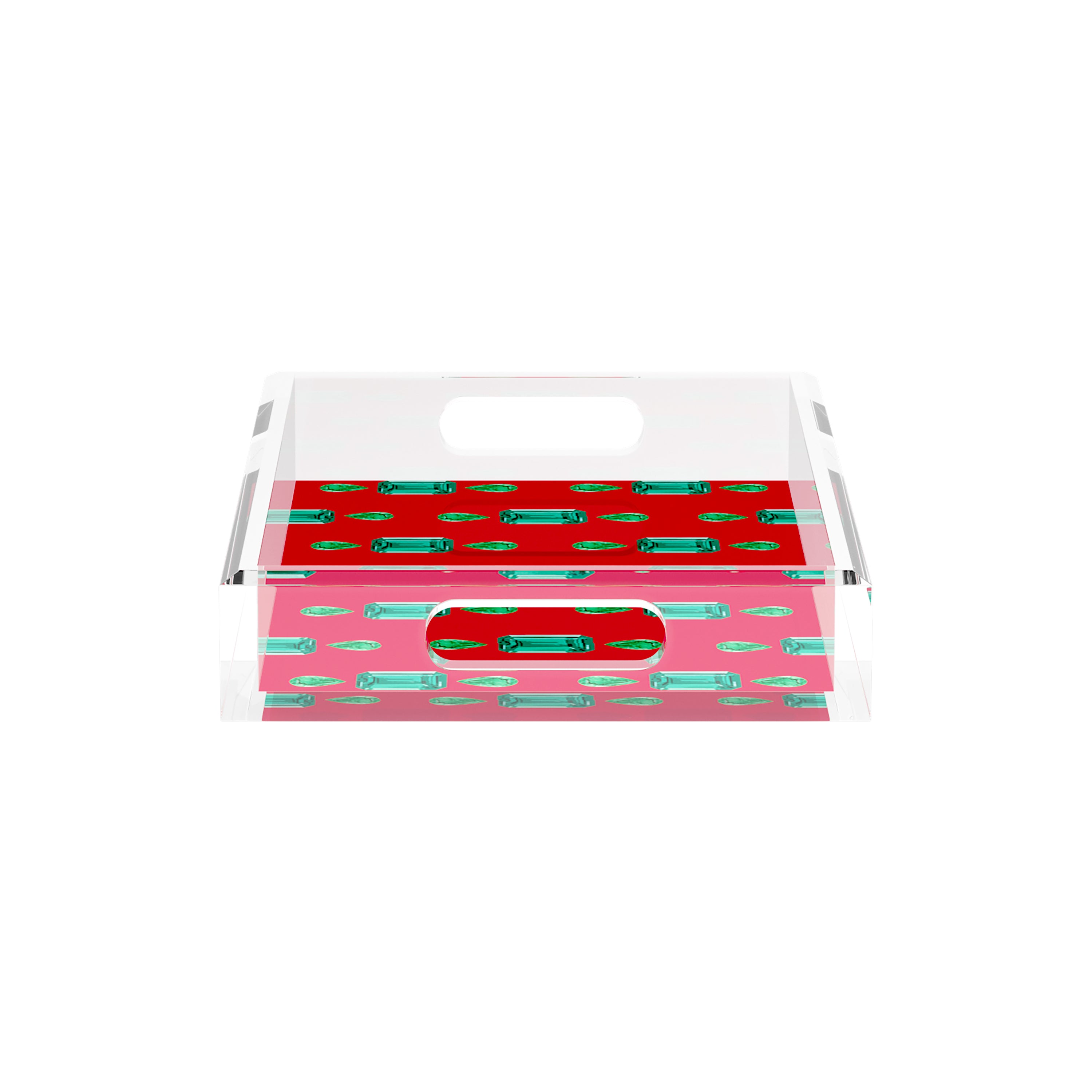 Gem Emeralds Red 12.5X7.75 Acrylic Tray - nicolettemayer.com