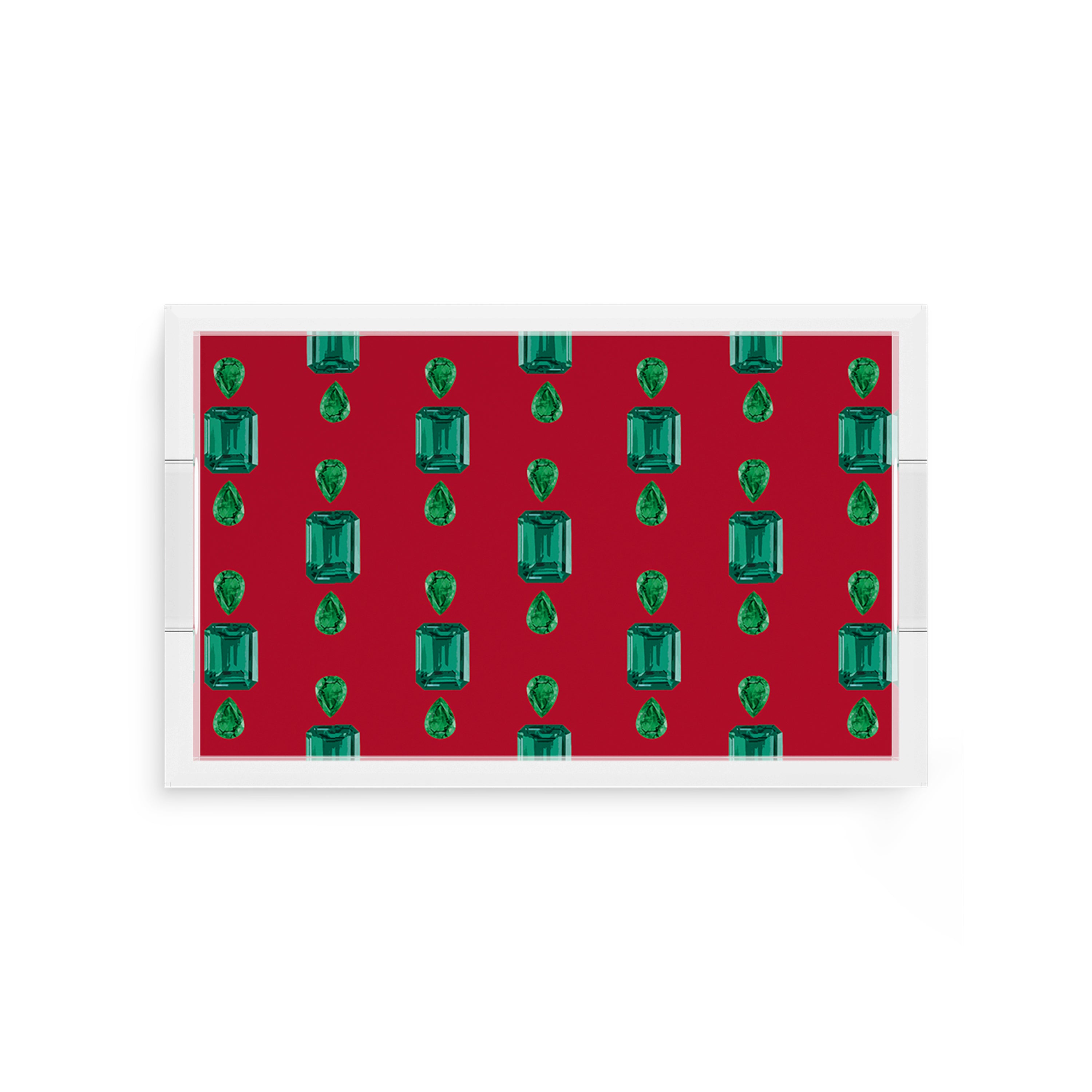 Gem Emeralds Red 12.5X7.75 Acrylic Tray - nicolettemayer.com
