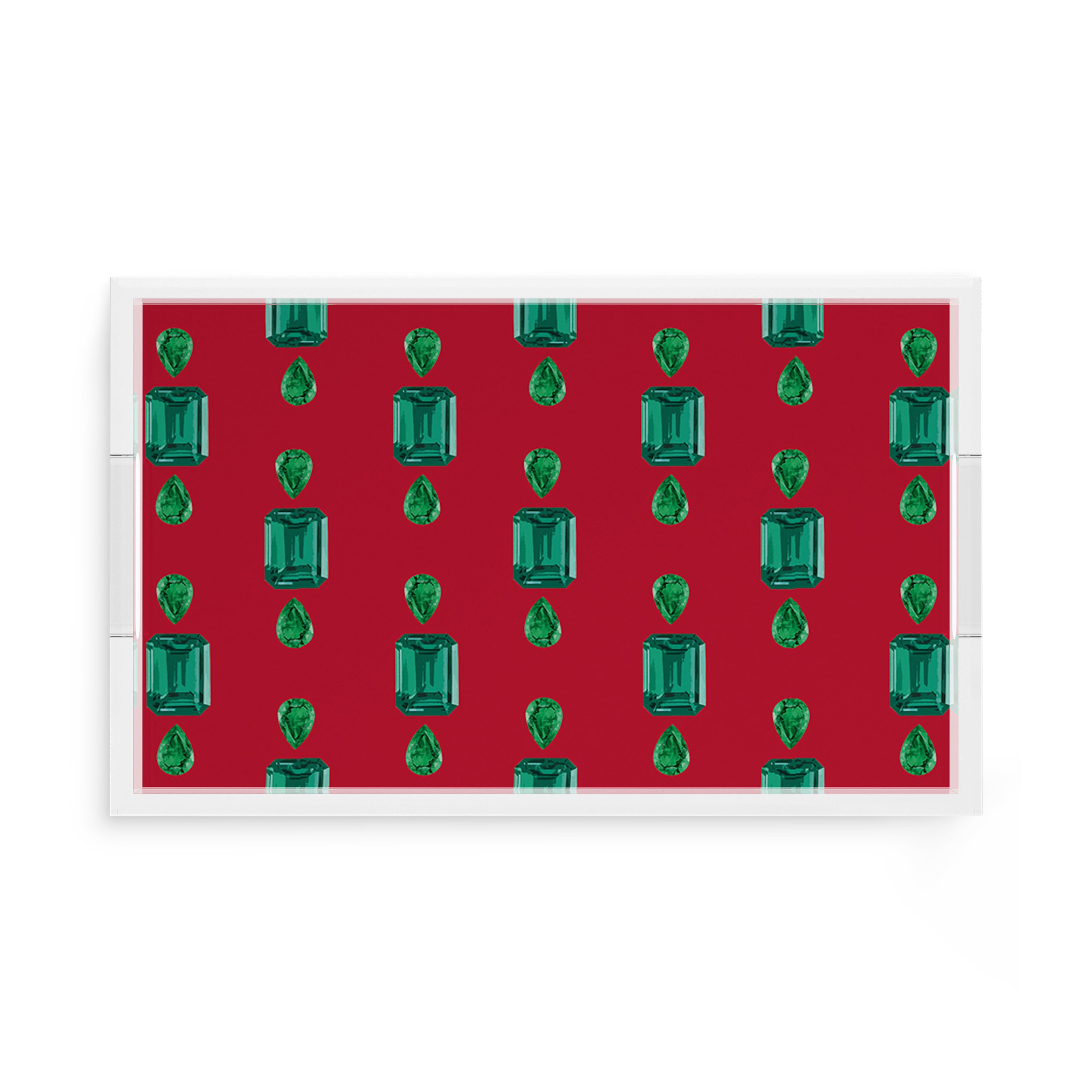 Gem Emeralds Red 17X10.5 Acrylic Tray - nicolettemayer.com