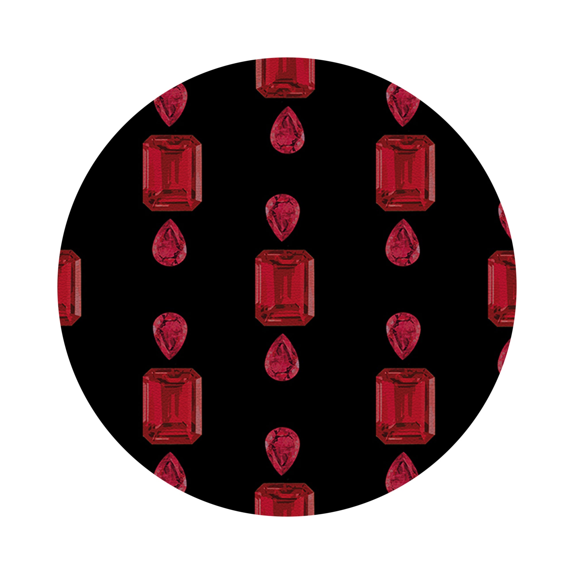 Gem Rubys Black 16" Round Pebble Placemats, Set of 4 - nicolettemayer.com