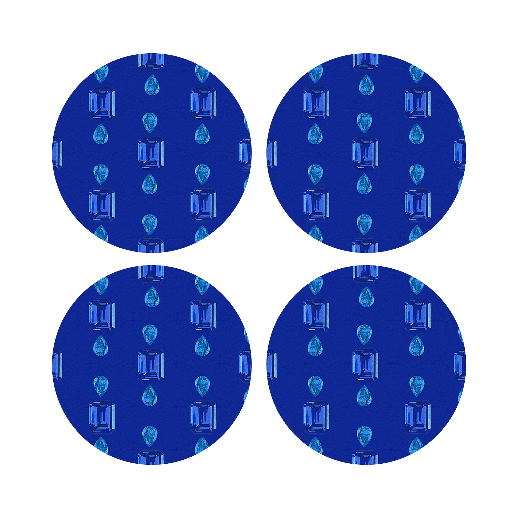 Gem Sapphires Topaz Royal 16" Round Pebble Placemats, Set of 4 - nicolettemayer.com