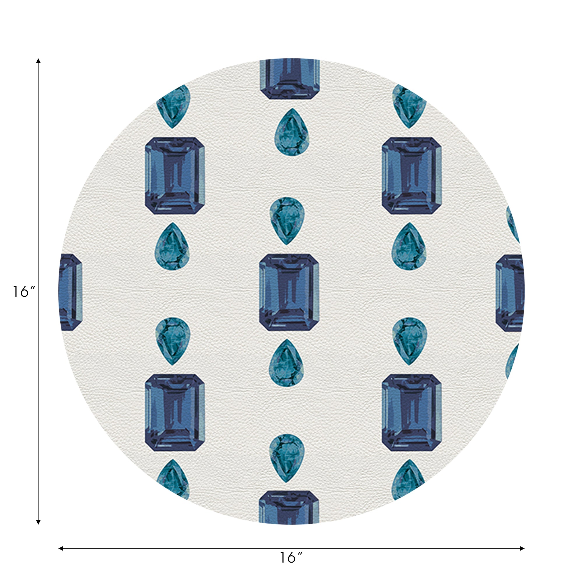 Ensemble de 4 sets de table ronds en galets blancs Gem Sapphires de 40 cm