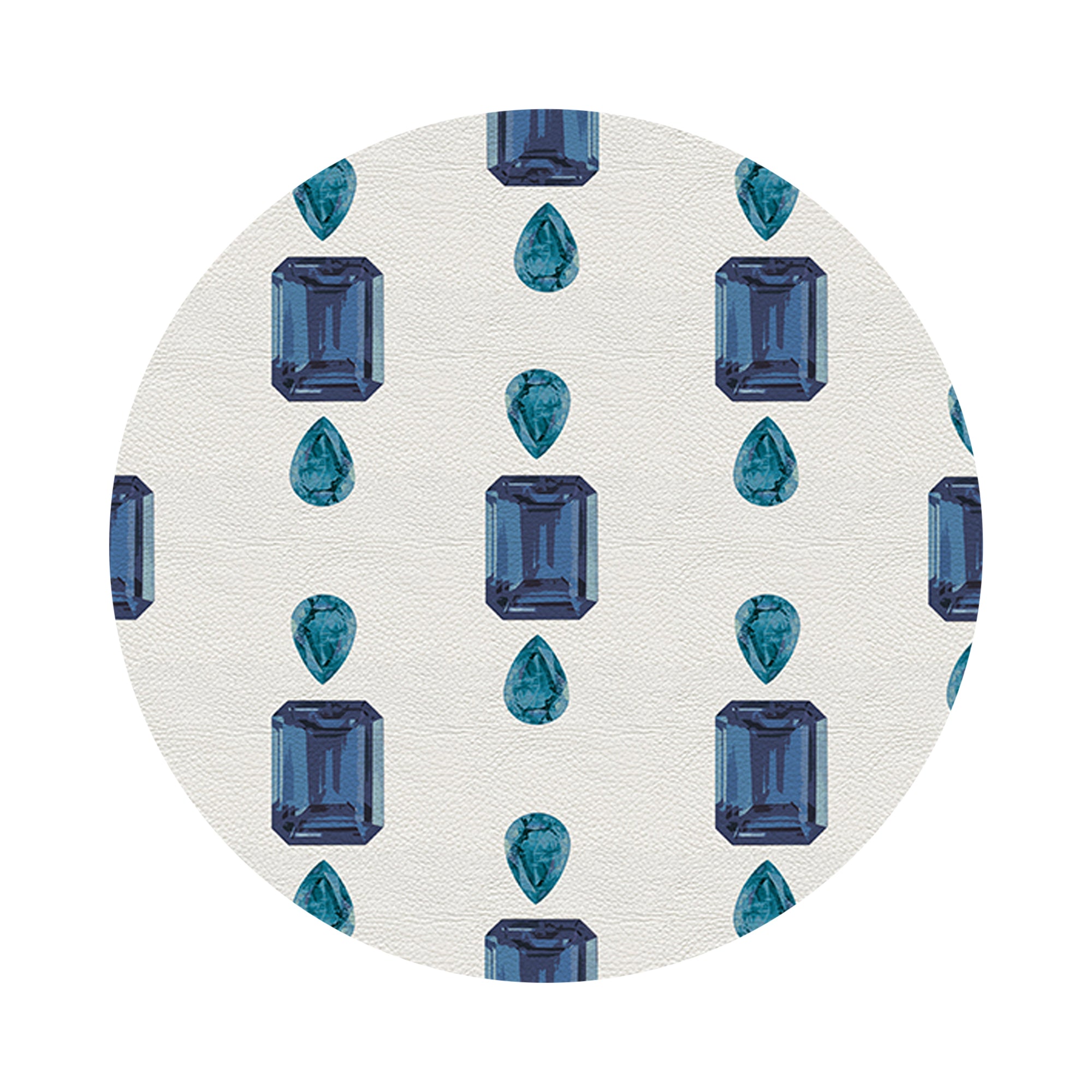 Gem Sapphires White 16" Round Pebble Placemats, Set of 4 - nicolettemayer.com