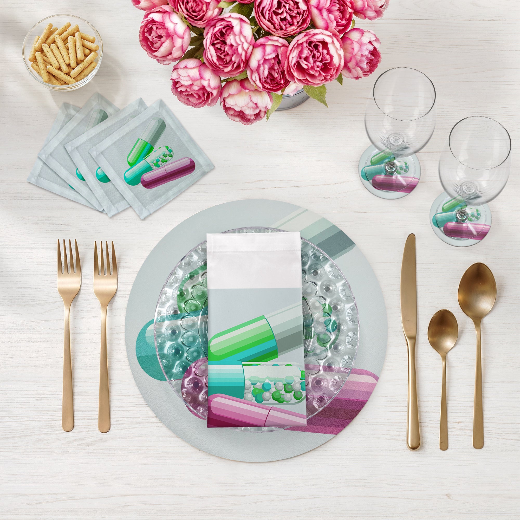 Get Millions of Followers 16" Round Pebble Placemats, Set of 4 - nicolettemayer.com