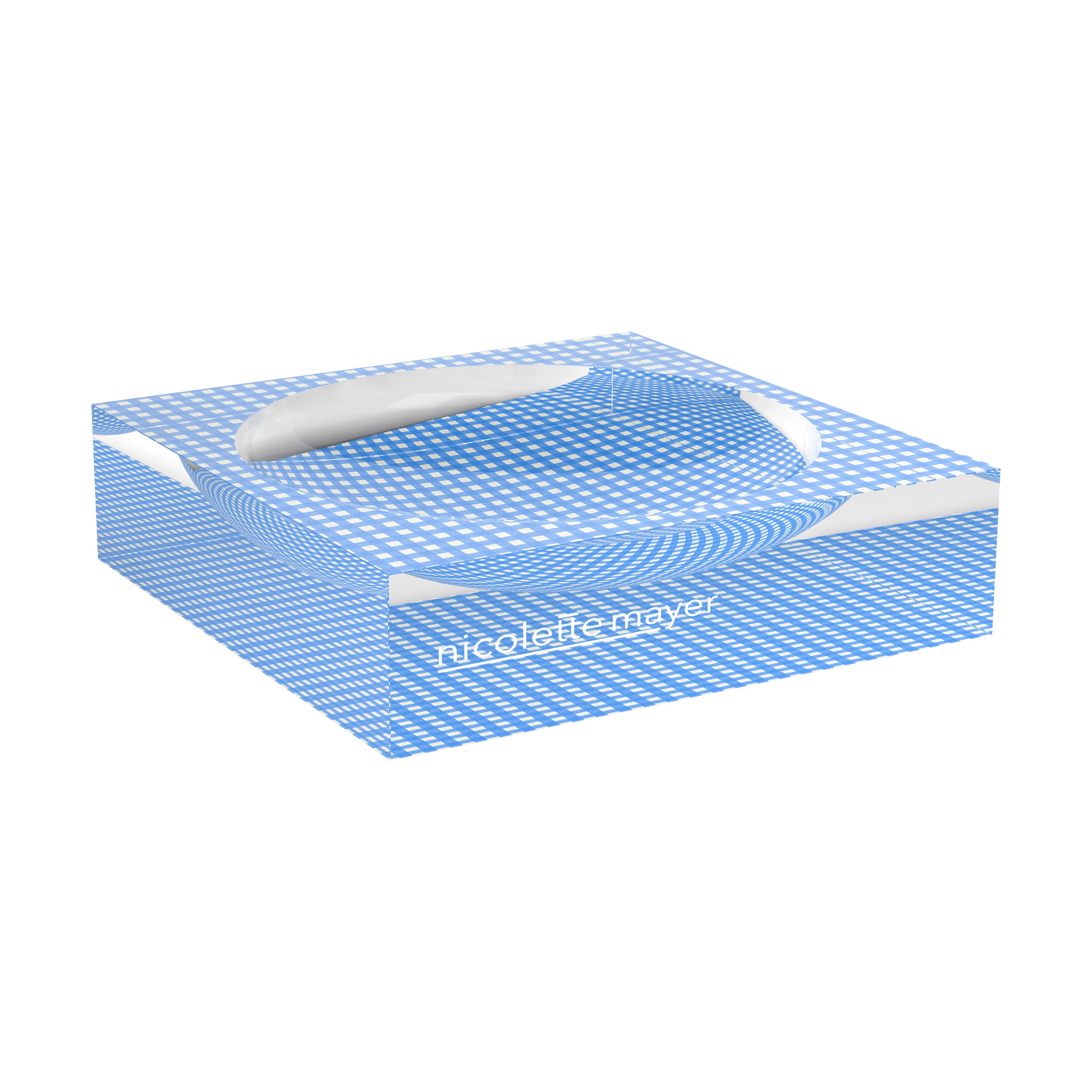 Gingham Blue Acrylic Candy Catchall Dish