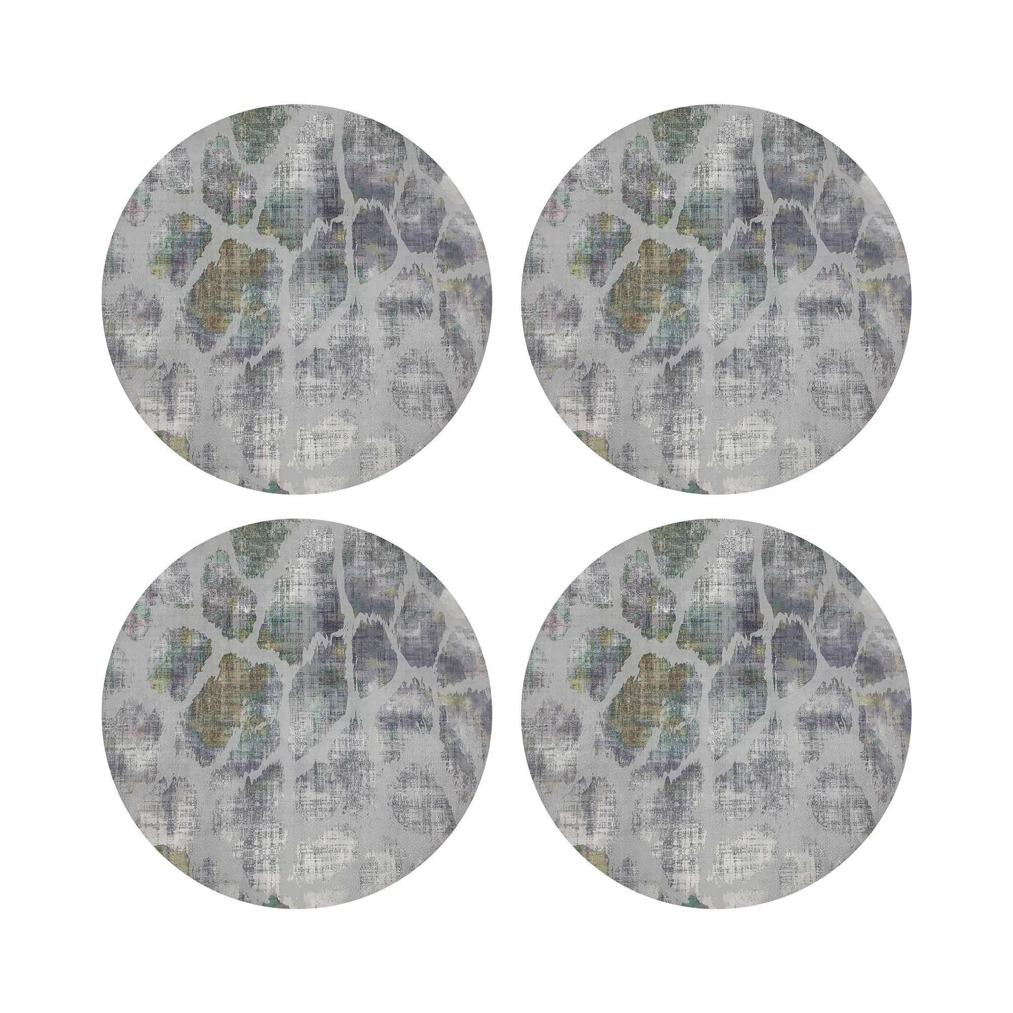 Giraffe Fall 16" Round Pebble Placemats, Set of 4 - nicolettemayer.com