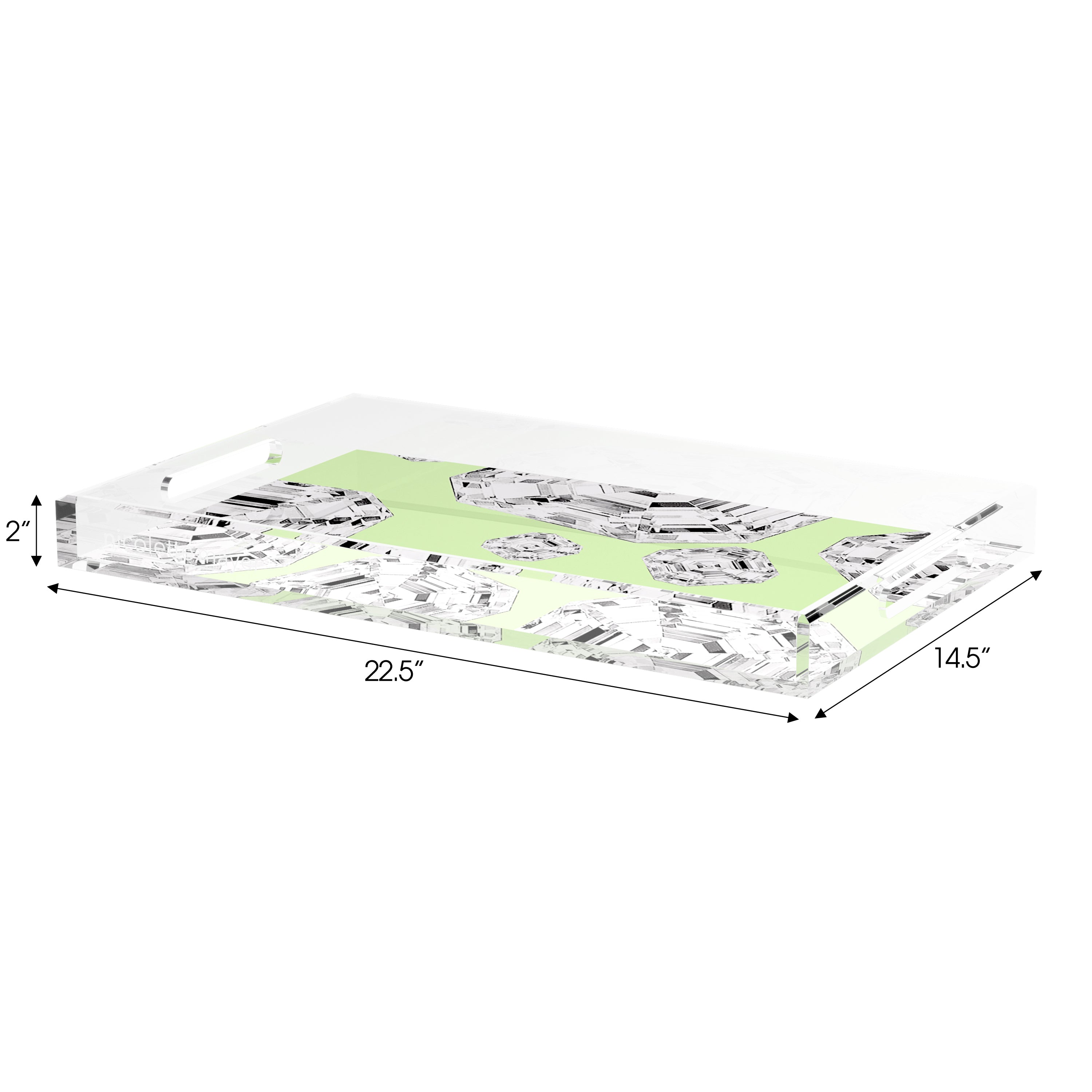 Got Rocks Gemstone Lime 22.5X14.5 Acrylic Tray - nicolettemayer.com