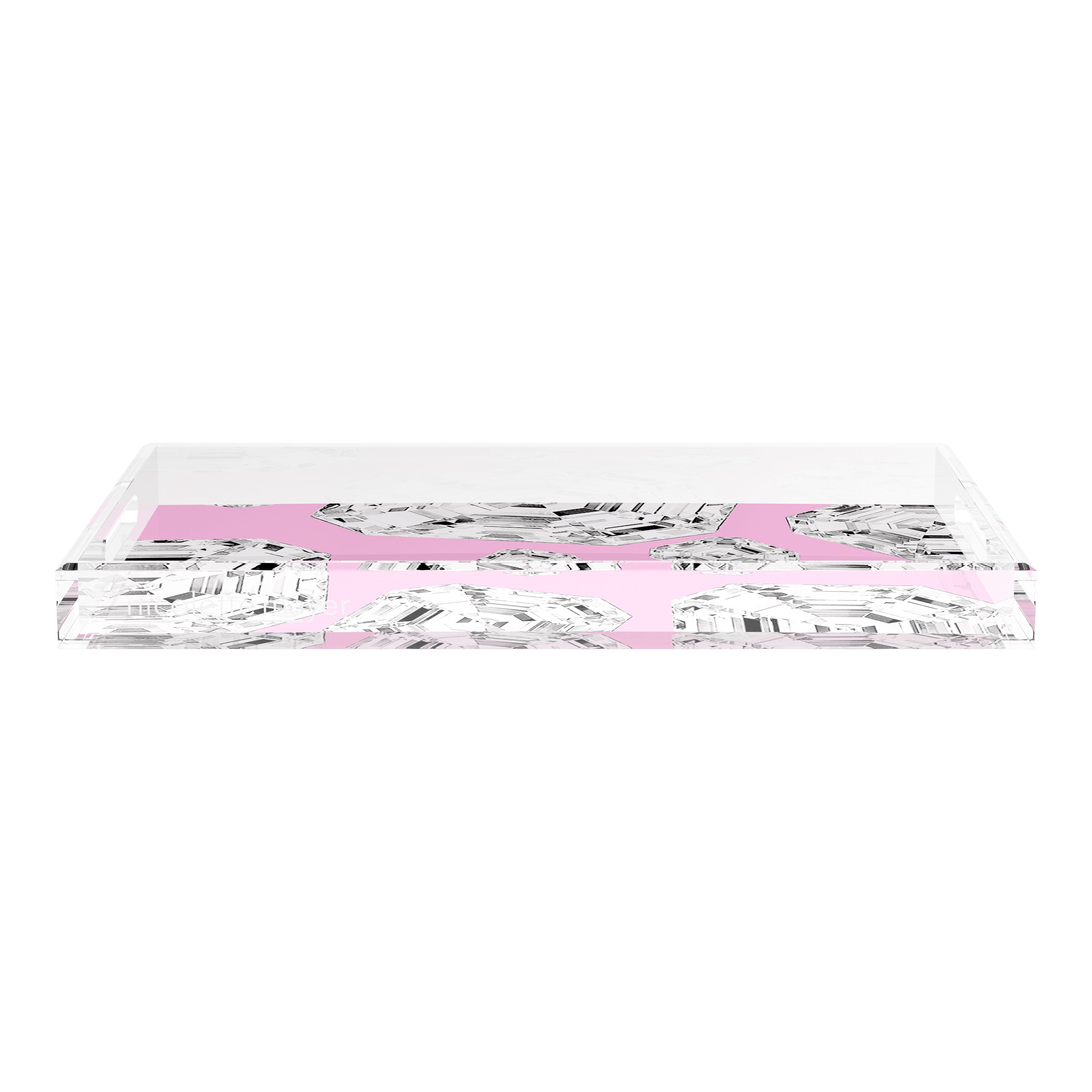Got Rocks Gemstone Pink 22.5X14.5 Acrylic Tray - nicolettemayer.com