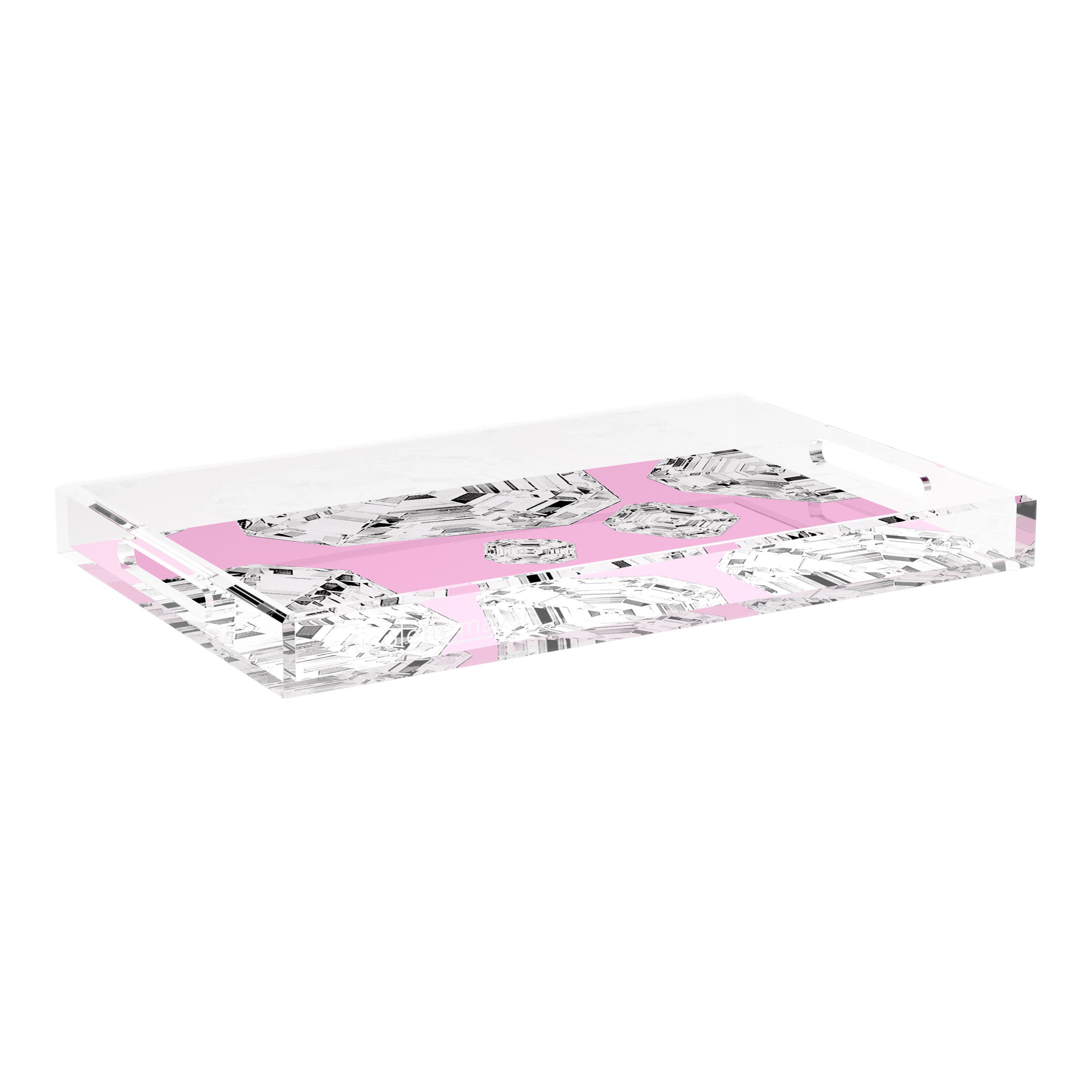 Got Rocks Gemstone Pink 22.5X14.5 Acrylic Tray - nicolettemayer.com