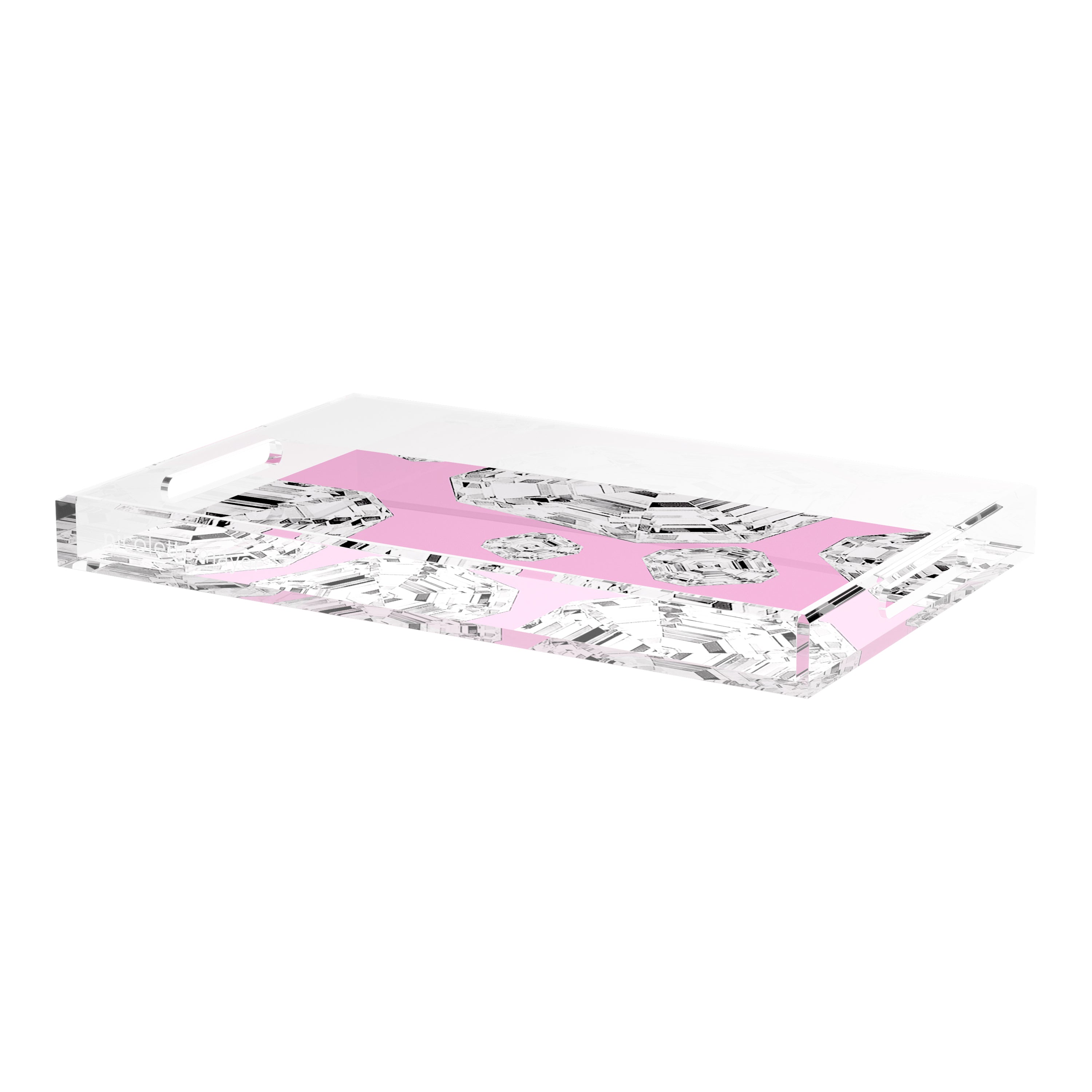 Got Rocks Gemstone Pink 22.5X14.5 Acrylic Tray - nicolettemayer.com