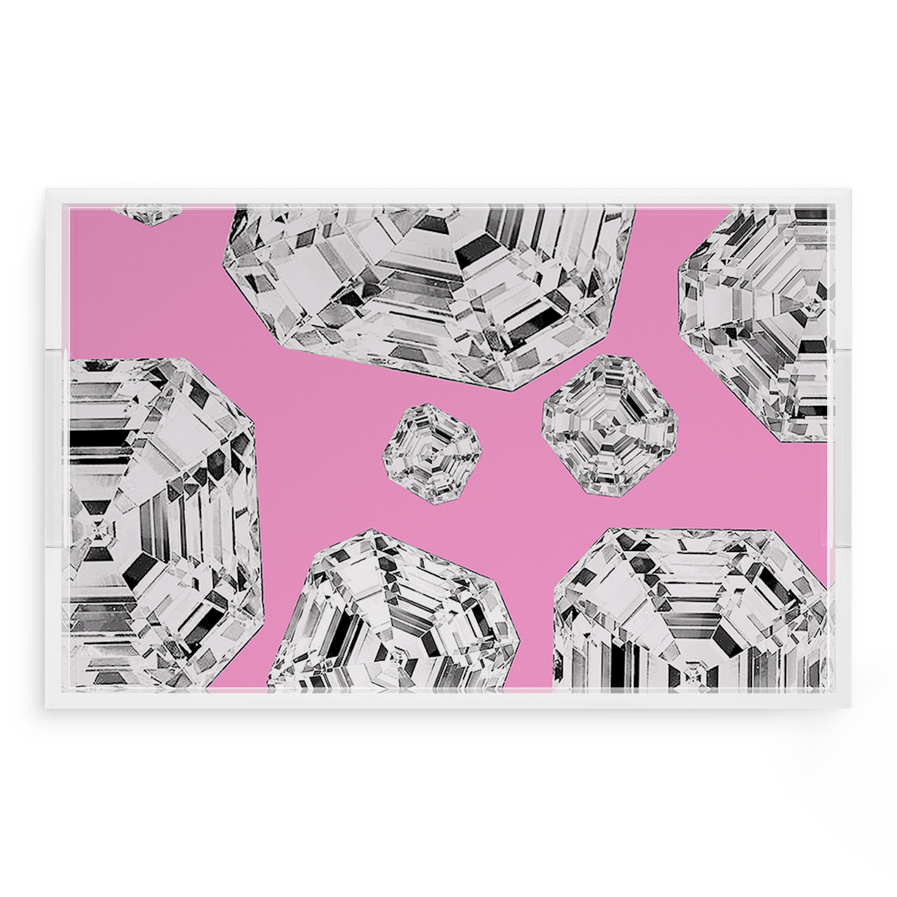 Got Rocks Gemstone Pink 22.5X14.5 Acrylic Tray - nicolettemayer.com