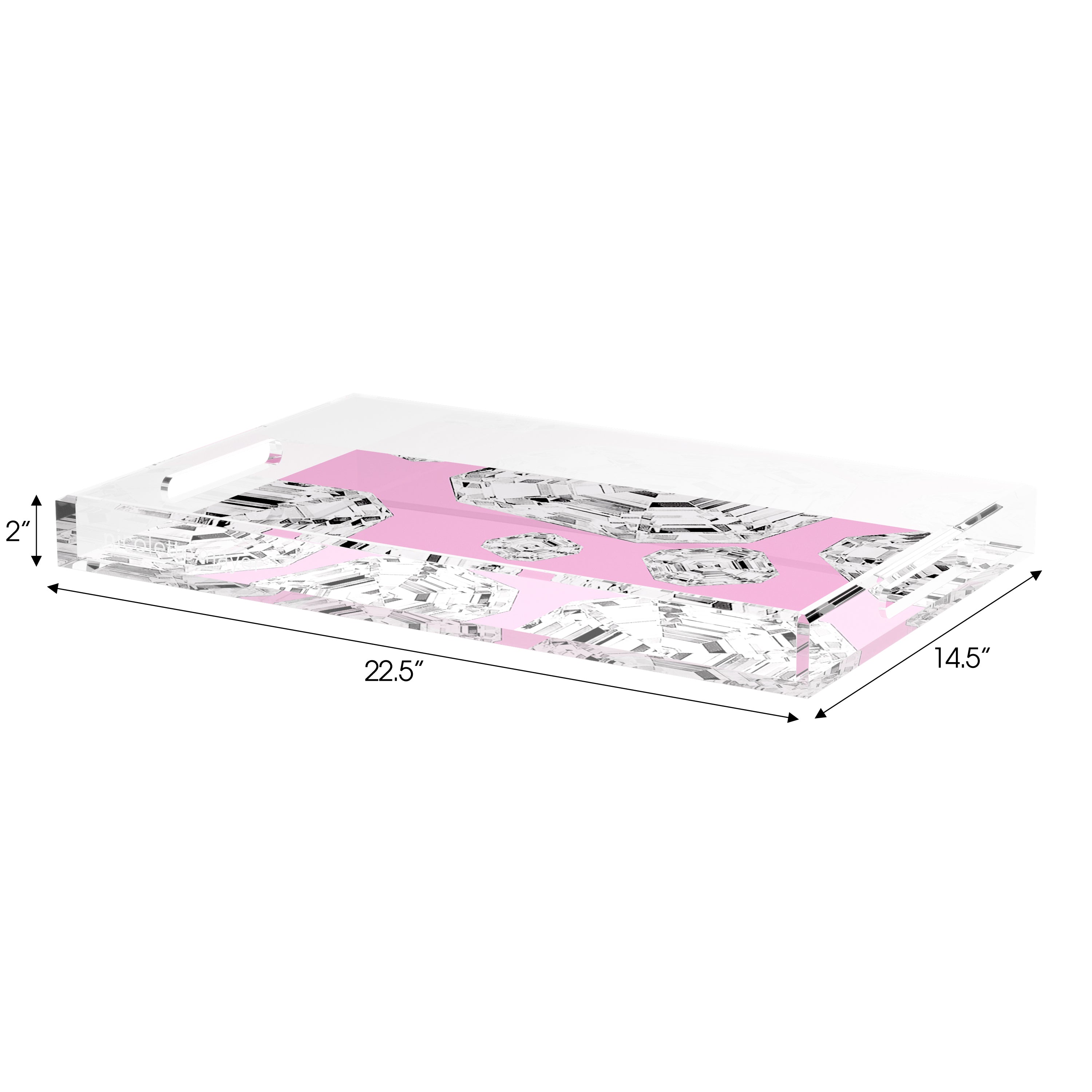 Got Rocks Gemstone Pink 22.5X14.5 Acrylic Tray - nicolettemayer.com