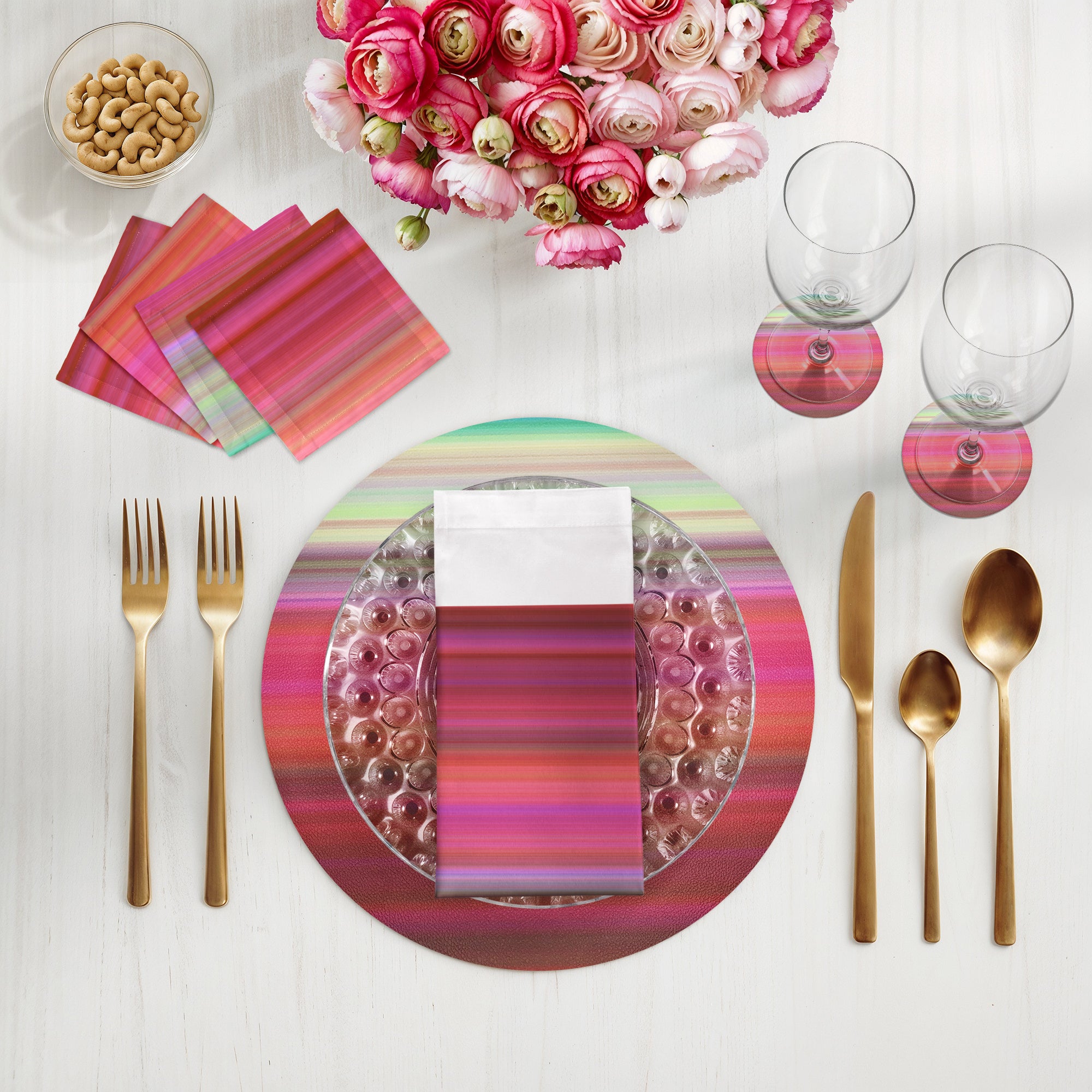 Gradient Reds Vegan Leather Round Pebble Placemat - nicolettemayer.com