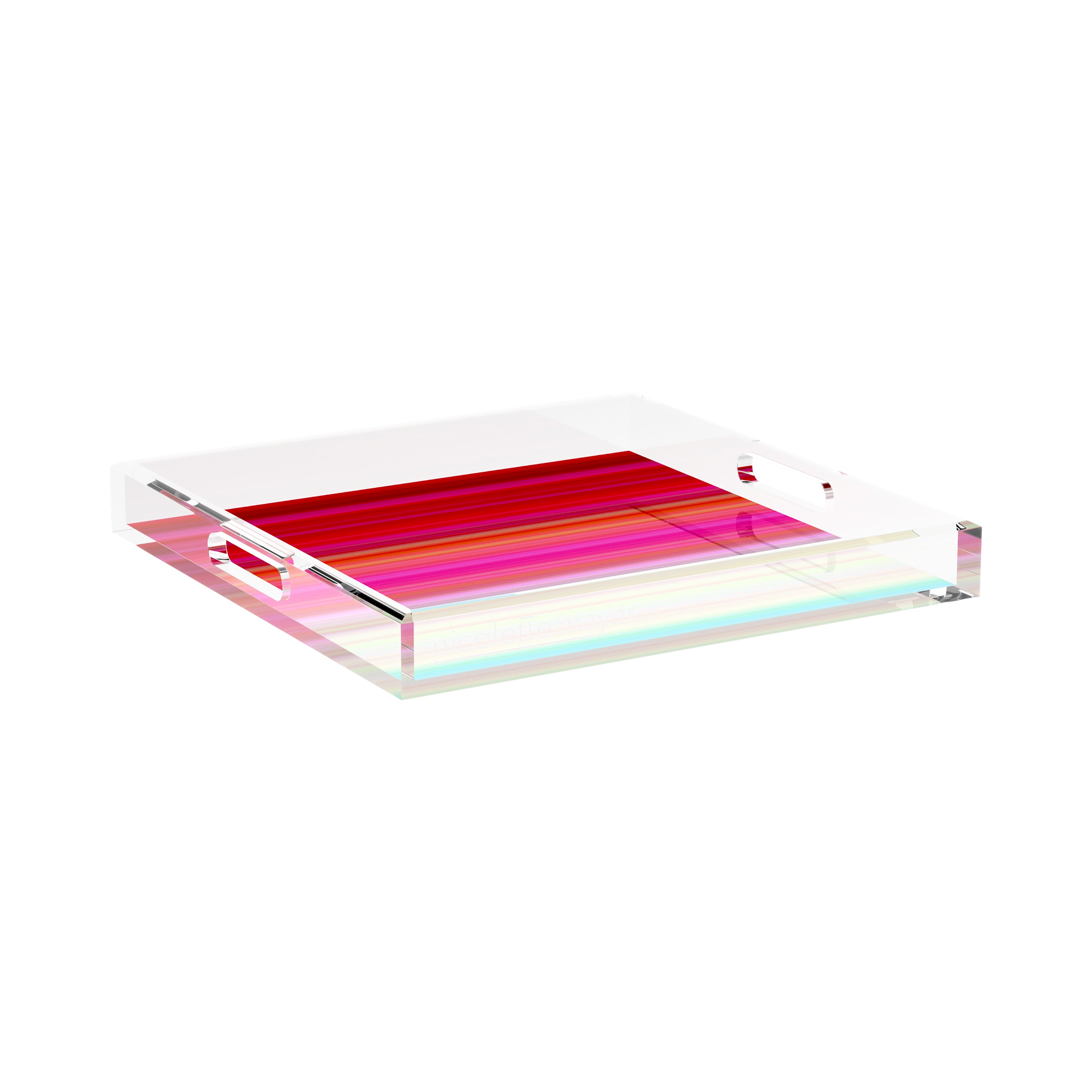 Gradient Red 15X15 Acrylic Tray - nicolettemayer.com