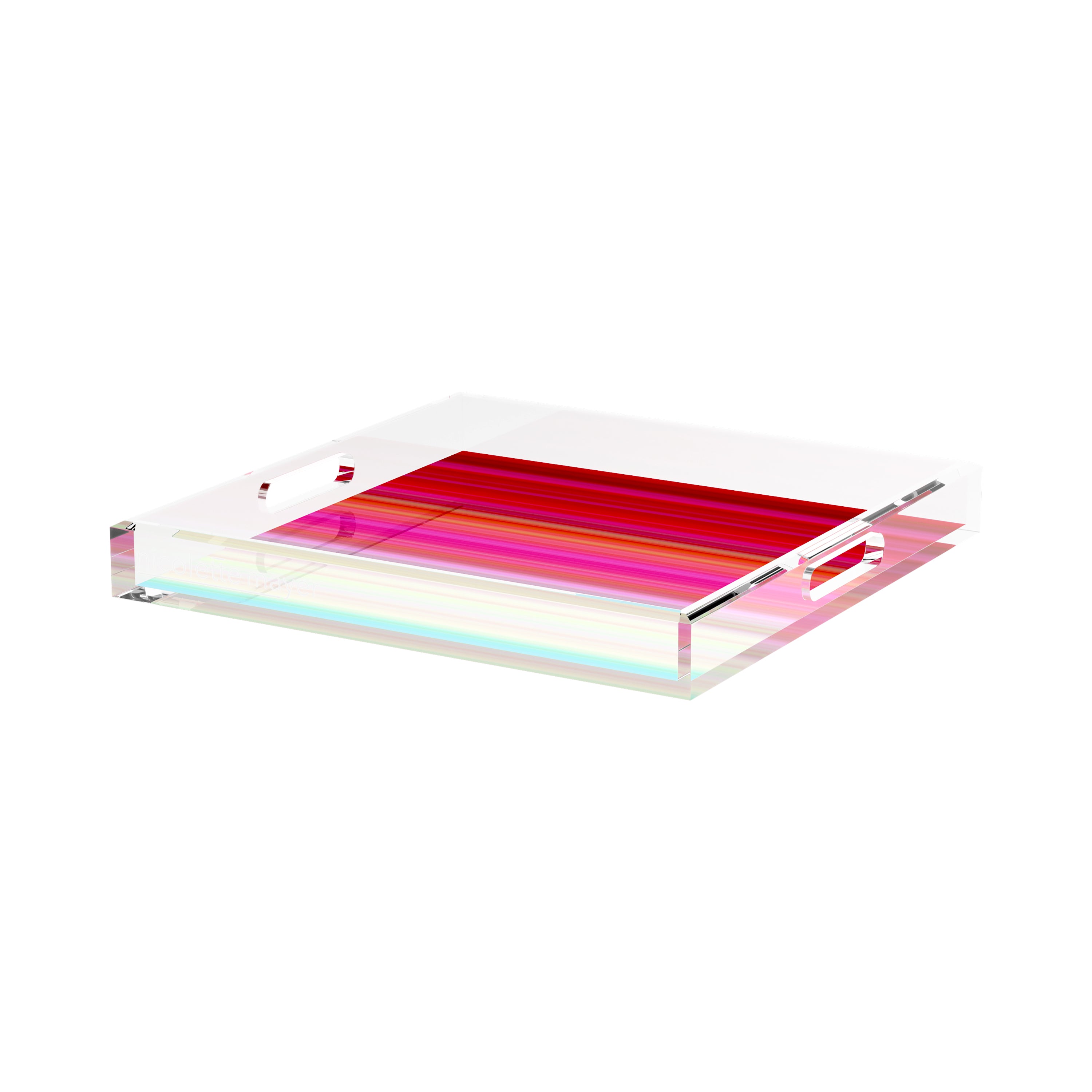 Gradient Red 15X15 Acrylic Tray - nicolettemayer.com