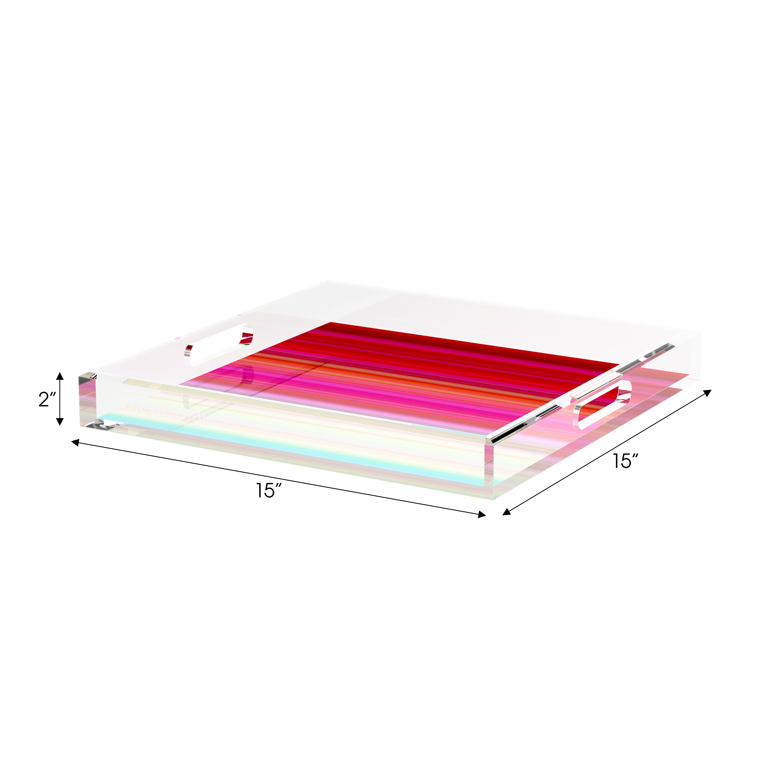 Gradient Red 15X15 Acrylic Tray - nicolettemayer.com