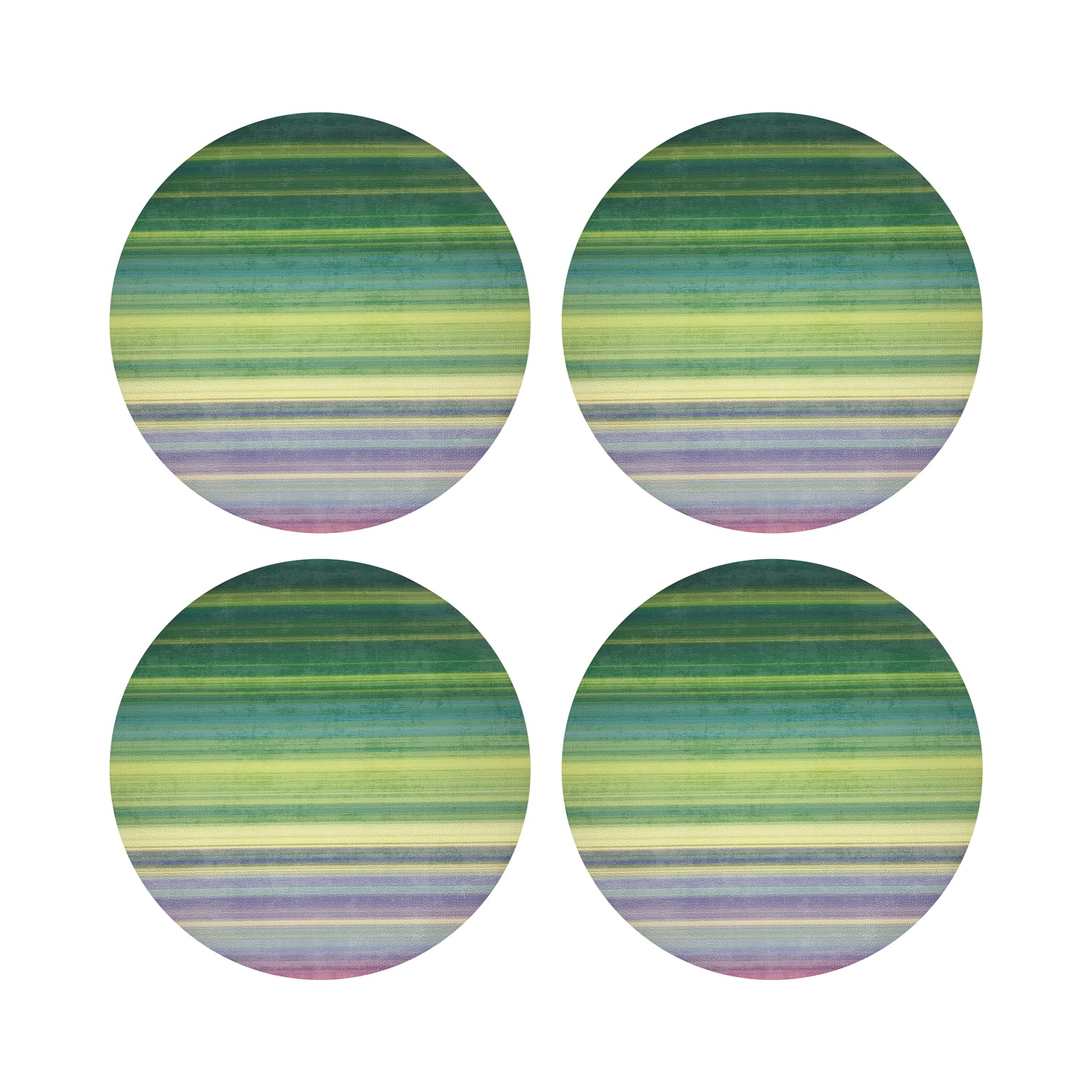 Gradient Greens 16" Round Pebble Placemats, Set of 4 - nicolettemayer.com
