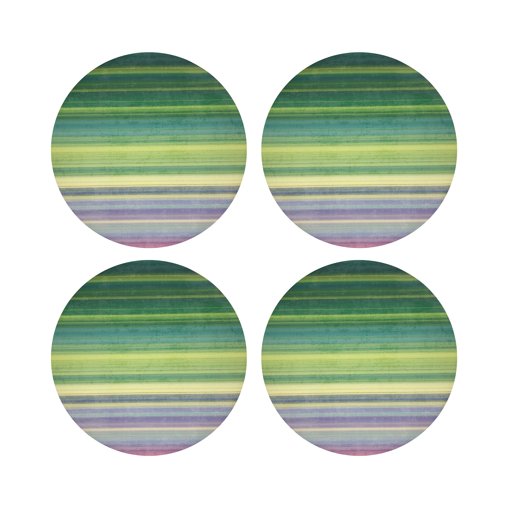 Gradient Greens 16" Round Pebble Placemats, Set of 4 - nicolettemayer.com