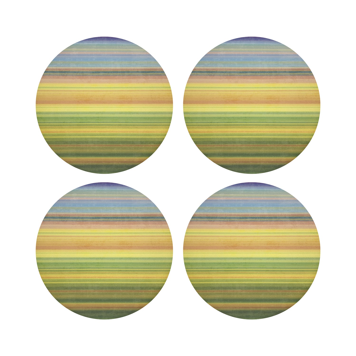 Gradient Yellows 16" Round Pebble Placemats, Set of 4 - nicolettemayer.com
