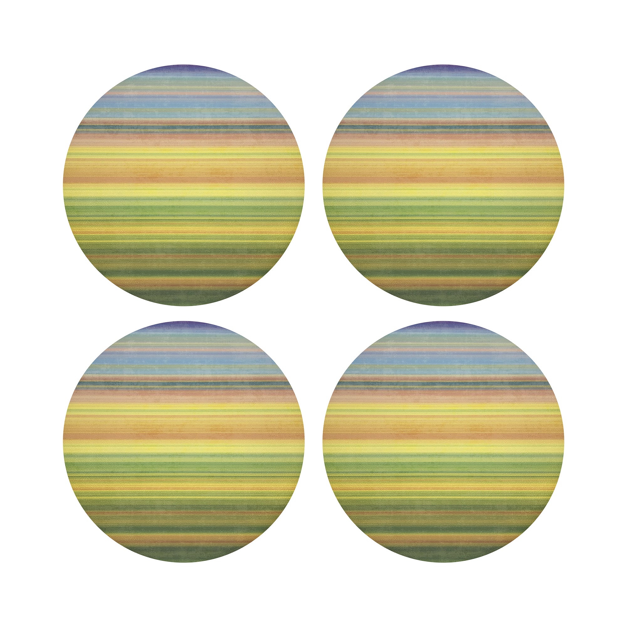 Gradient Yellows 16" Round Pebble Placemats, Set of 4 - nicolettemayer.com