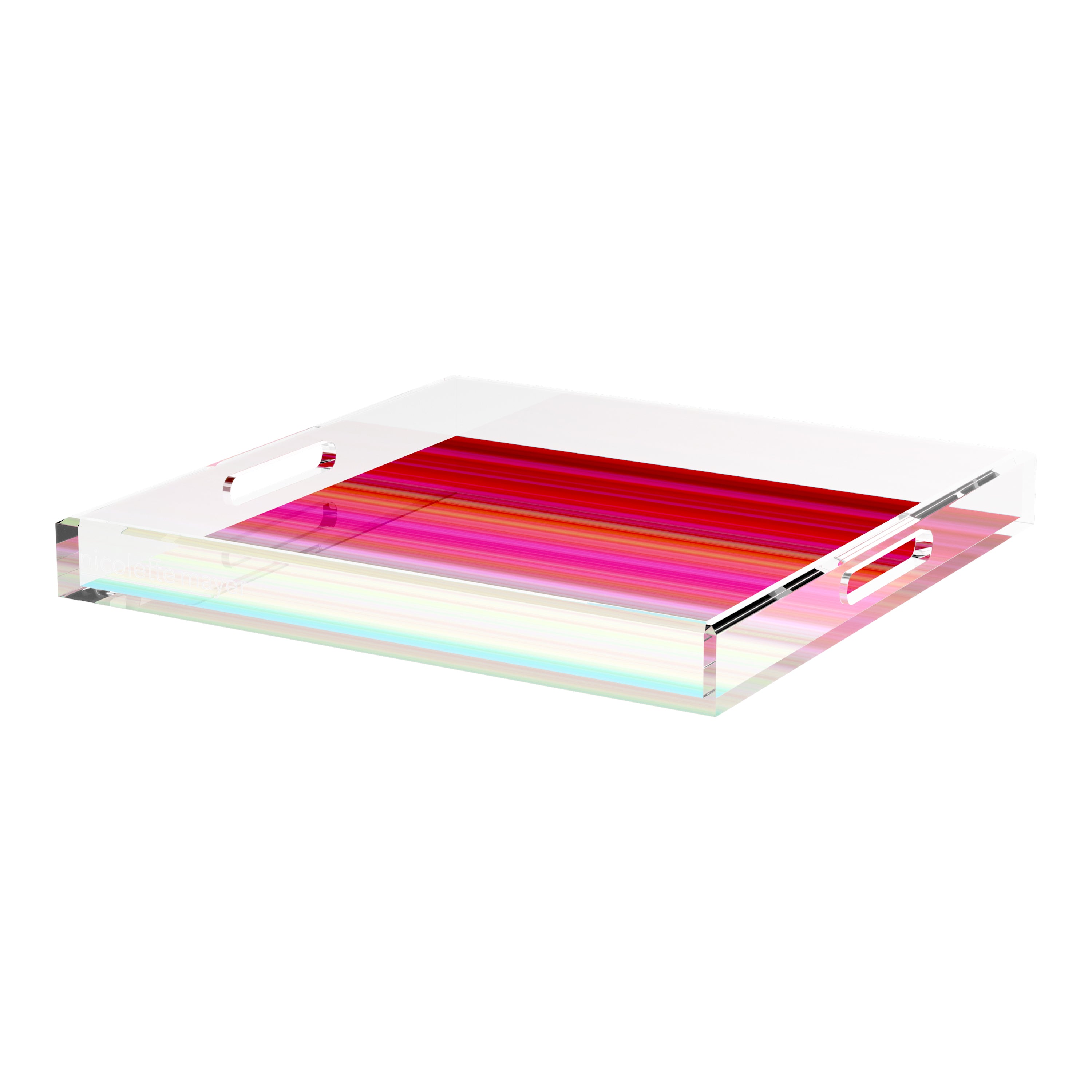 Gradient Red 18X18 Acrylic Tray - nicolettemayer.com