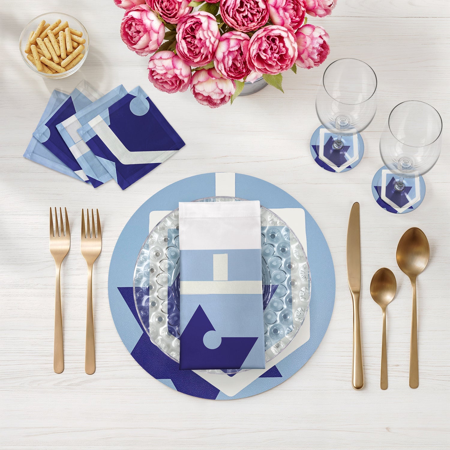 Hannukah Dreidel 16 Round Pebble Placemats, Set Of 4 - nicolettemayer.com