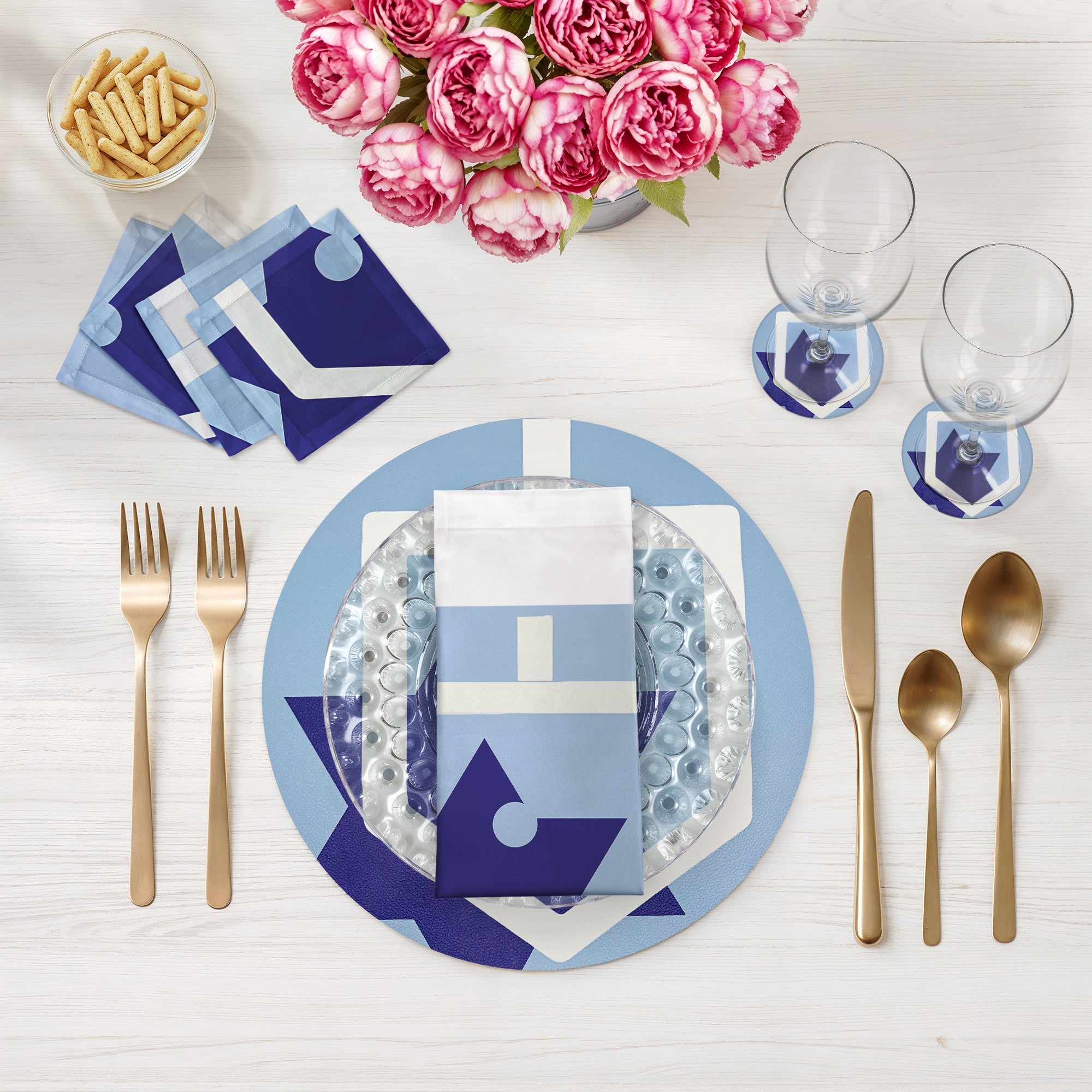 Hannukah Dreidel 16 Round Pebble Placemats, Set Of 4 - nicolettemayer.com