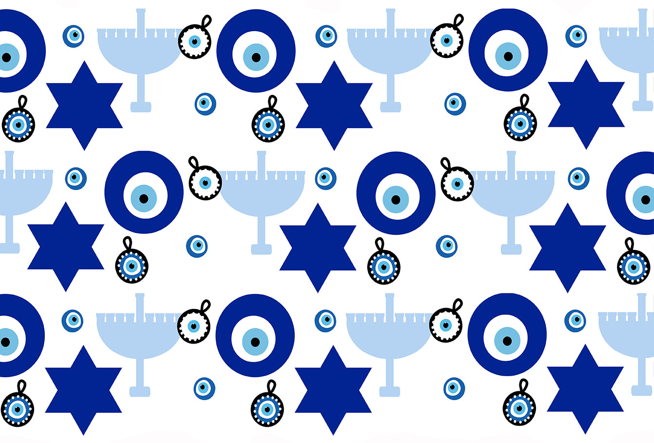 Hannukah Mix Paper Placemat Pad, One Set Of 24
