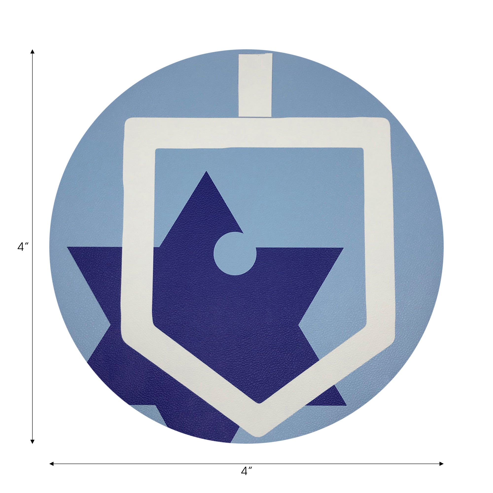 HanukKah Dreidel Vegan Leather Round Coasters