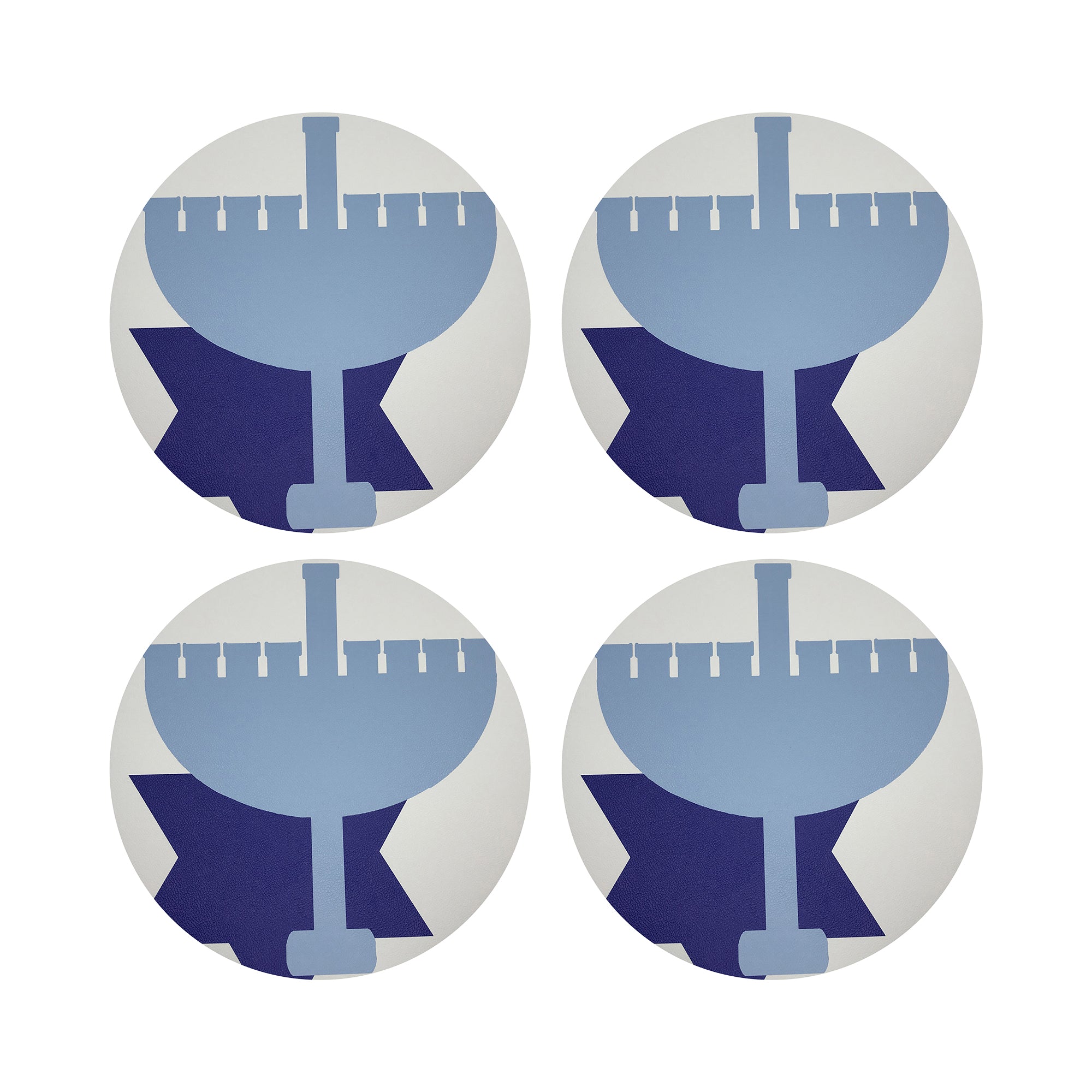 Hanukkah Menorah 16 Round Pebble Placemats, Set Of 4 - nicolettemayer.com